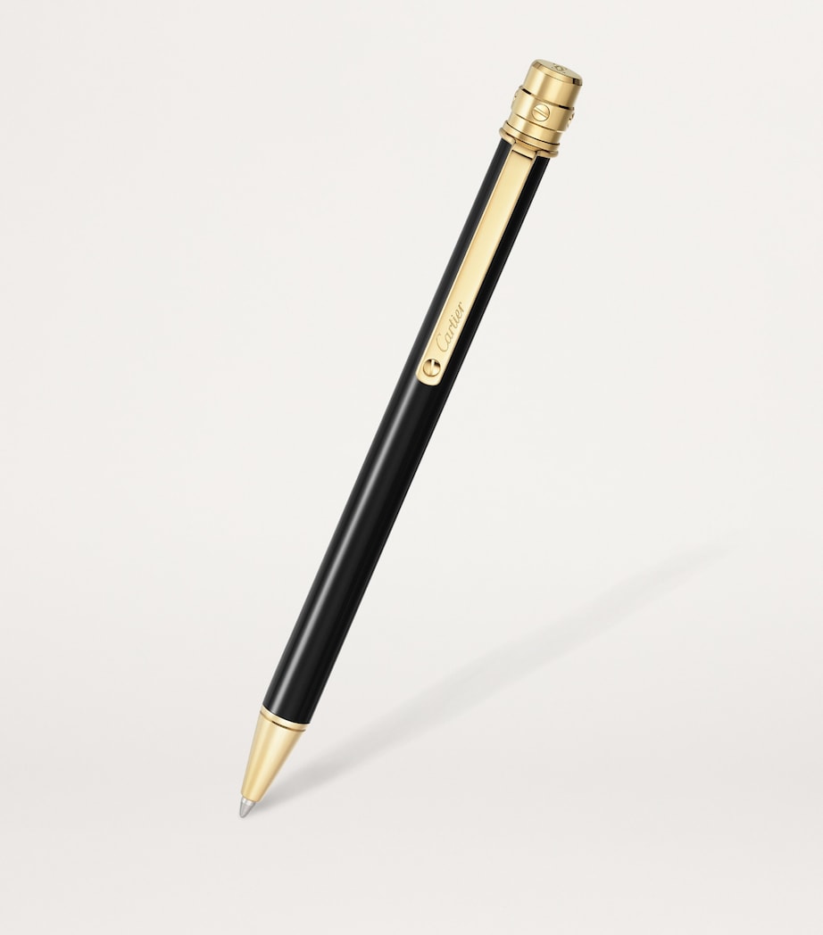 Santos de Cartier Ballpoint Pen BLACK & GOLD Image 4