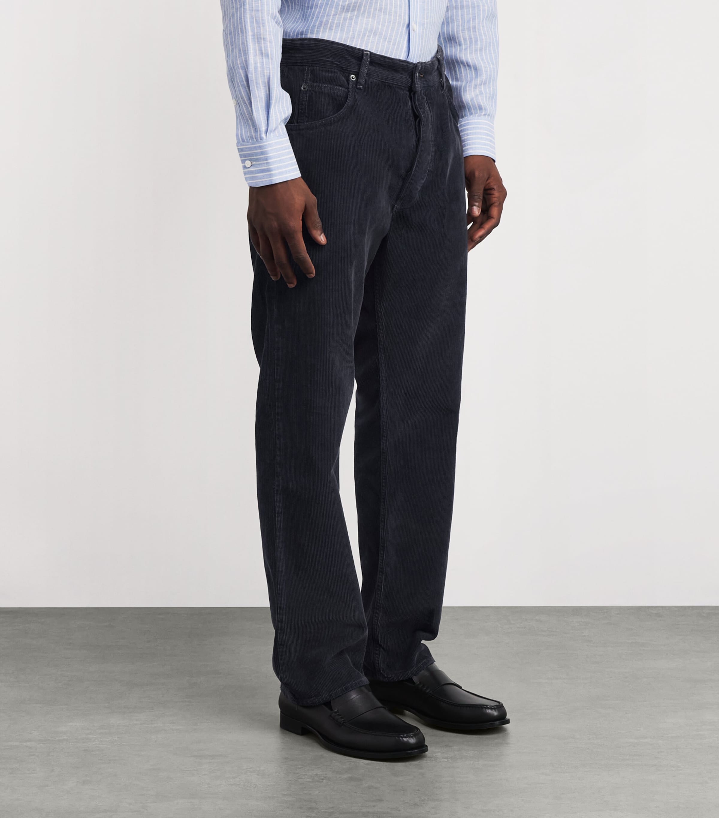 x Aaron Levine Cotton Corduroy Woodstock Trousers FADED BLUE Image 3