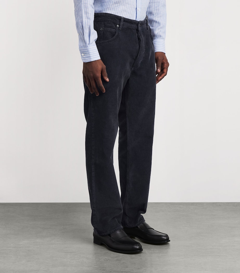 x Aaron Levine Cotton Corduroy Woodstock Trousers FADED BLUE Image 3