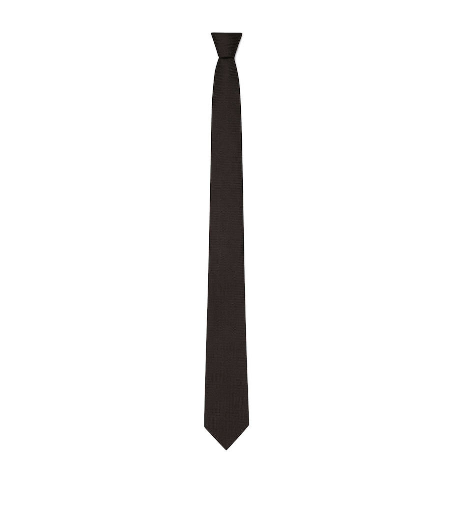 Silk Jacquard Tie BLACK Image 1