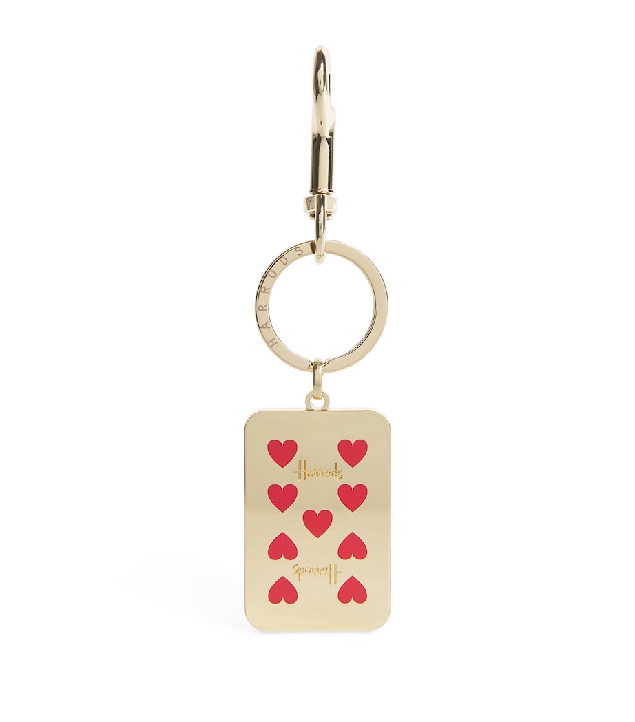 Metal Playing Card Keyring GOLD Image 1