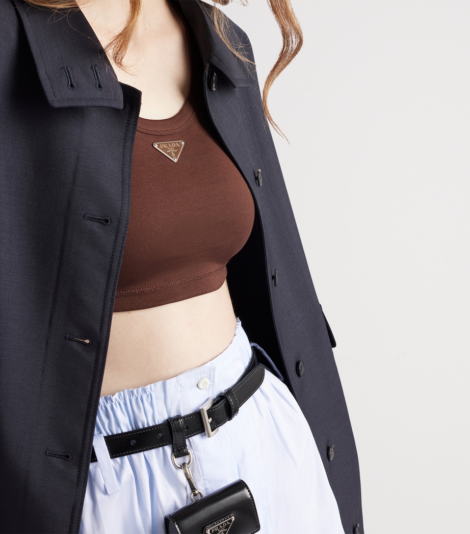 Ribbed Triangle Crop Top F0324 Image 3