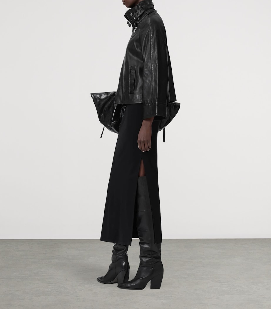 AllSaints Womens Leather Rhodes Jacket Black Image 6