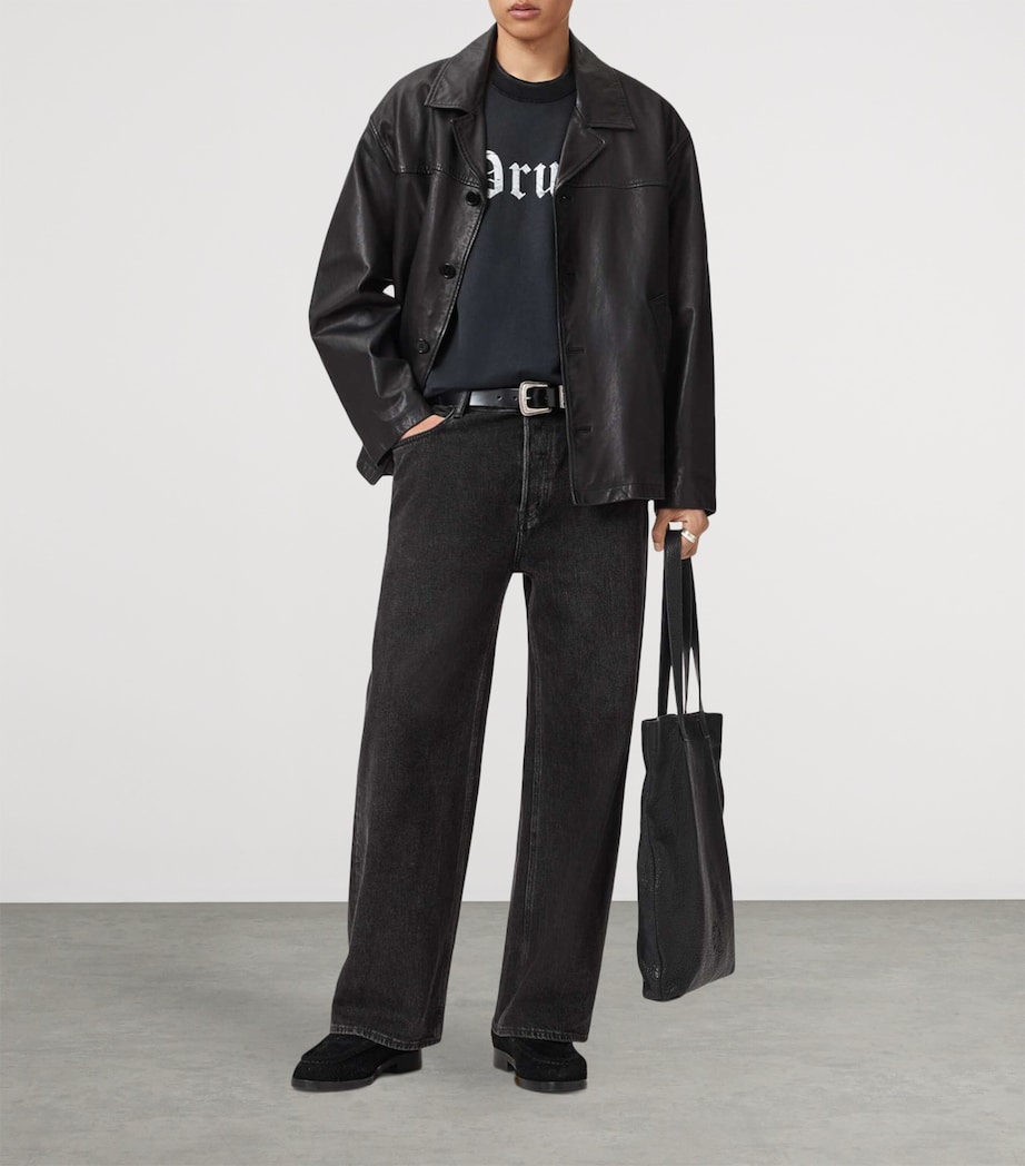 Organic Cotton Snare Cropped T-Shirt WASHED BLACK Image 4