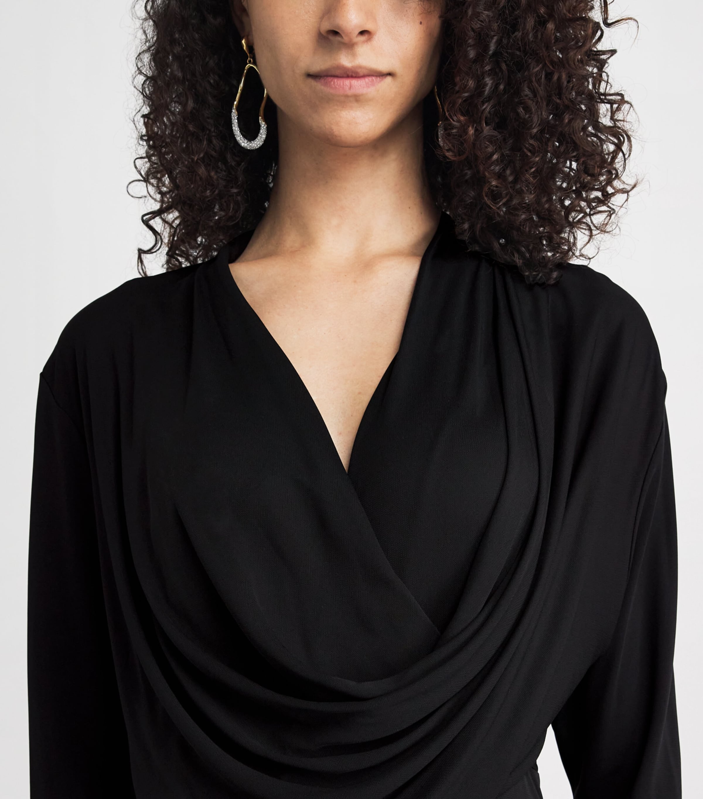 RETORI Womens Jersey Hooded Maxi Dress Black Image 3