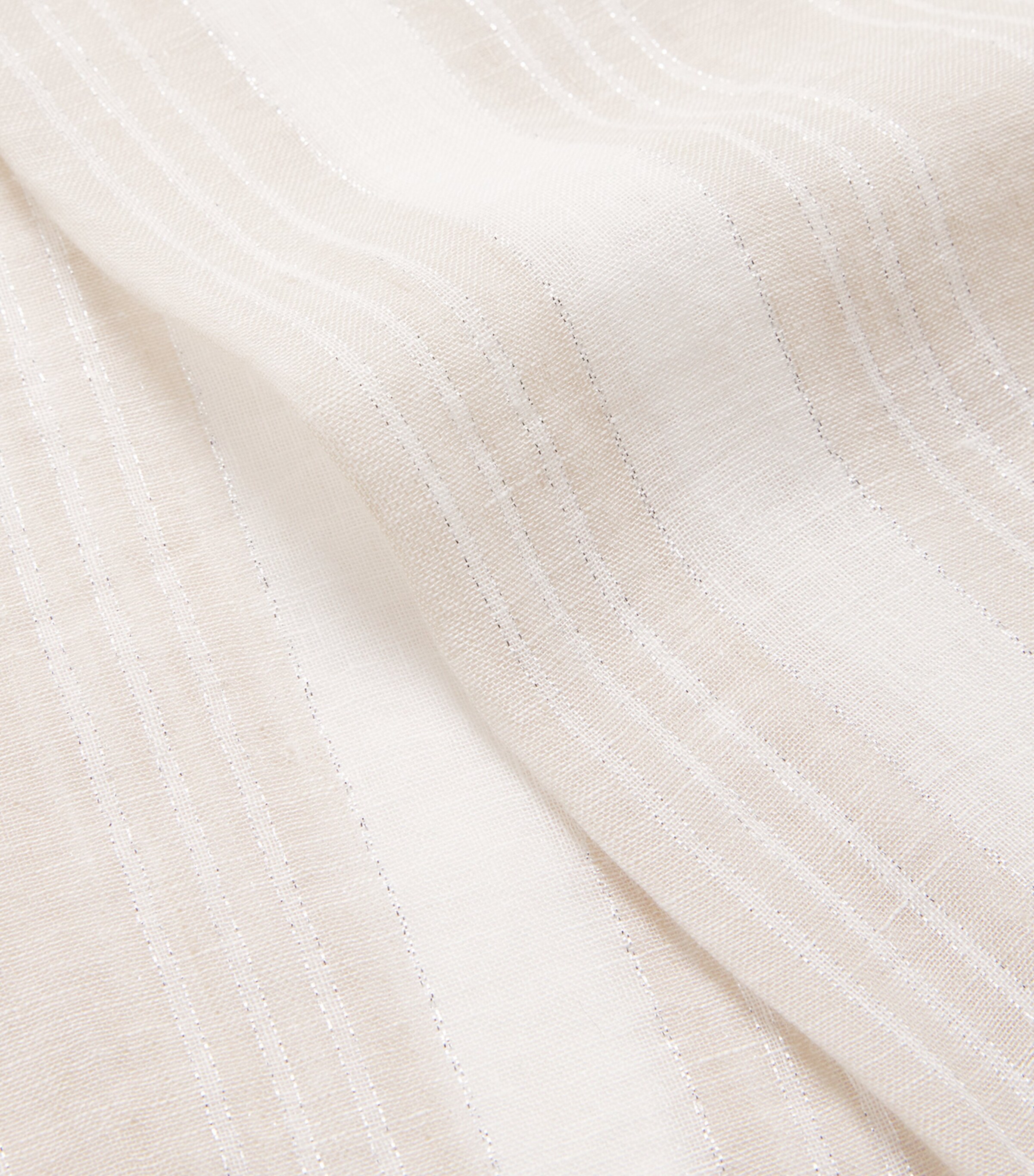 Linen-Blend Stripe Scarf AVORIO Image 5