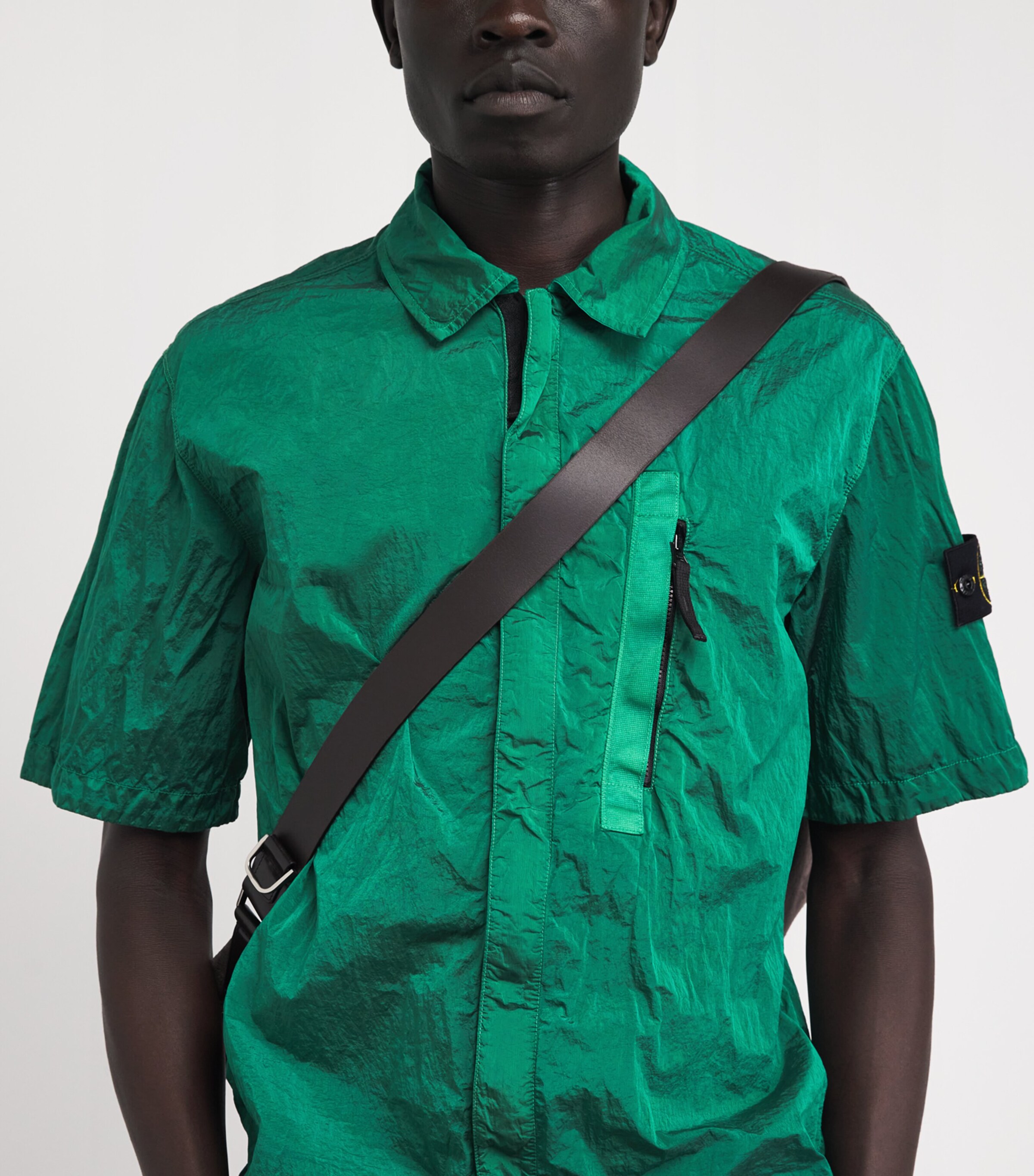 Stone Island Mens Nylon Zip-Up T-Shirt Image 3