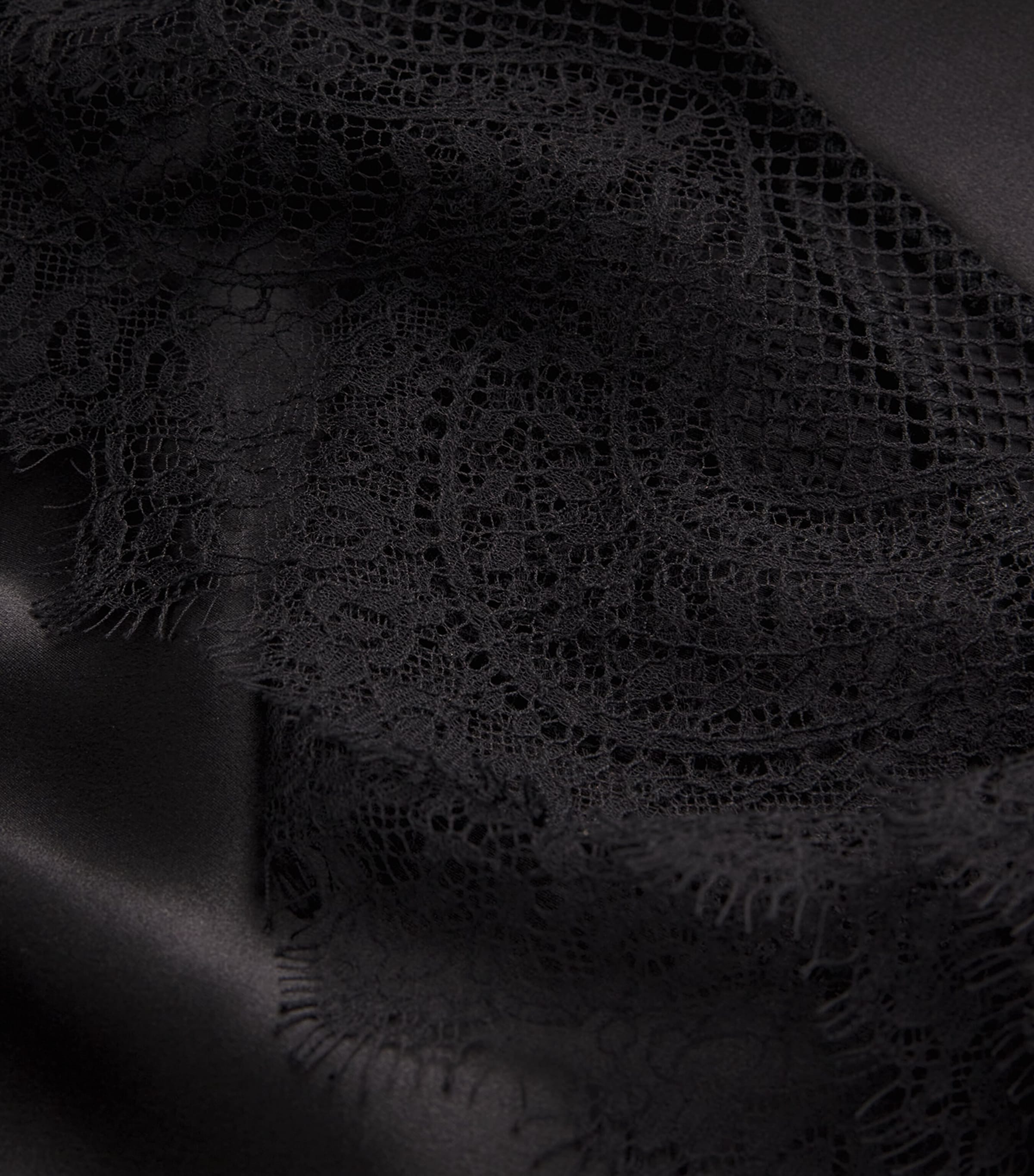 Silk Lace Midi Dress BLACK Image 5