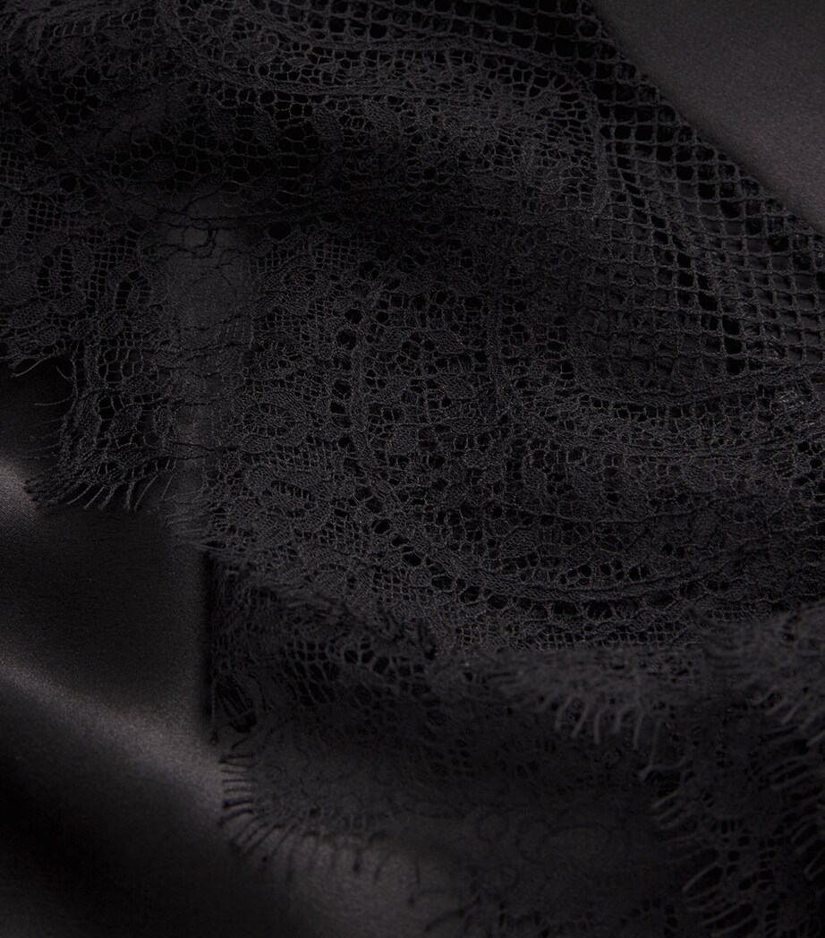 Silk Lace Midi Dress BLACK Image 5