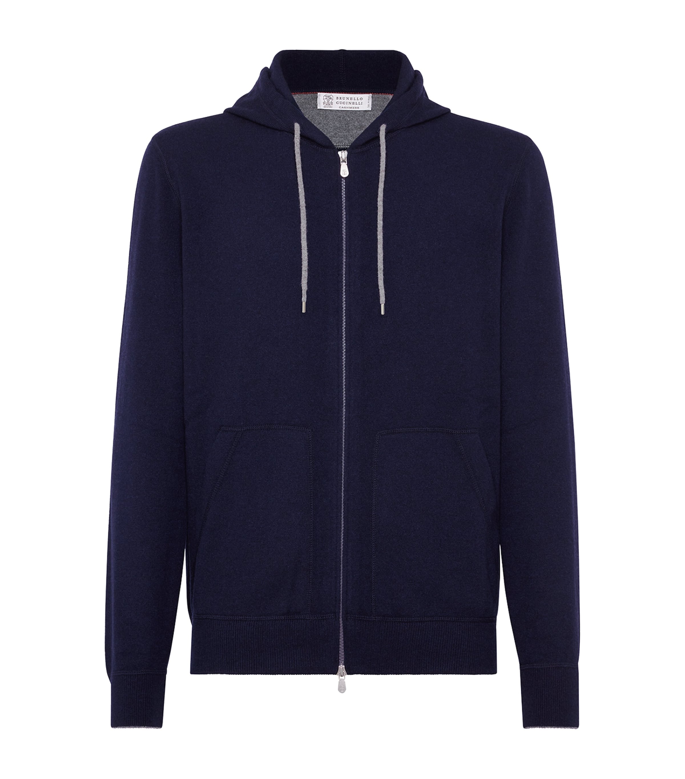 Brunello Cucinelli Zip-up Stretch-fit Hoodie In Blue
