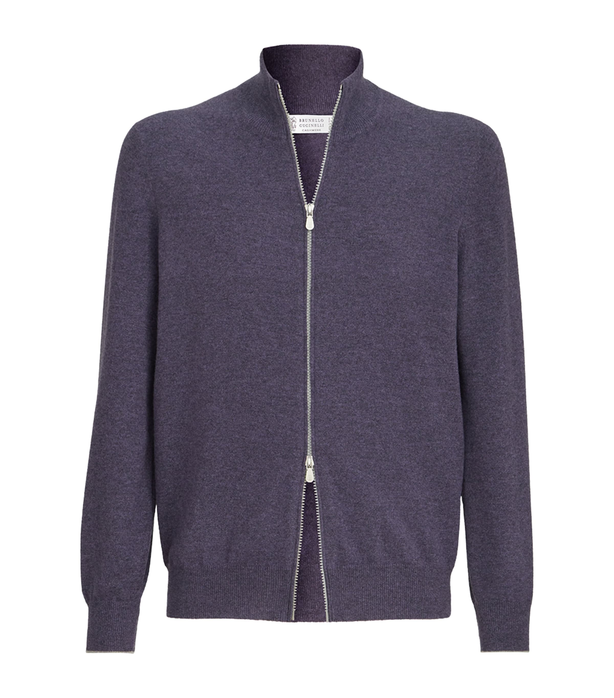 Brunello Cucinelli Mens Cashmere High-Neck Cardigan Image 1