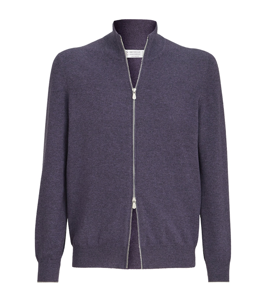 Brunello Cucinelli Mens Cashmere High-Neck Cardigan Image 1