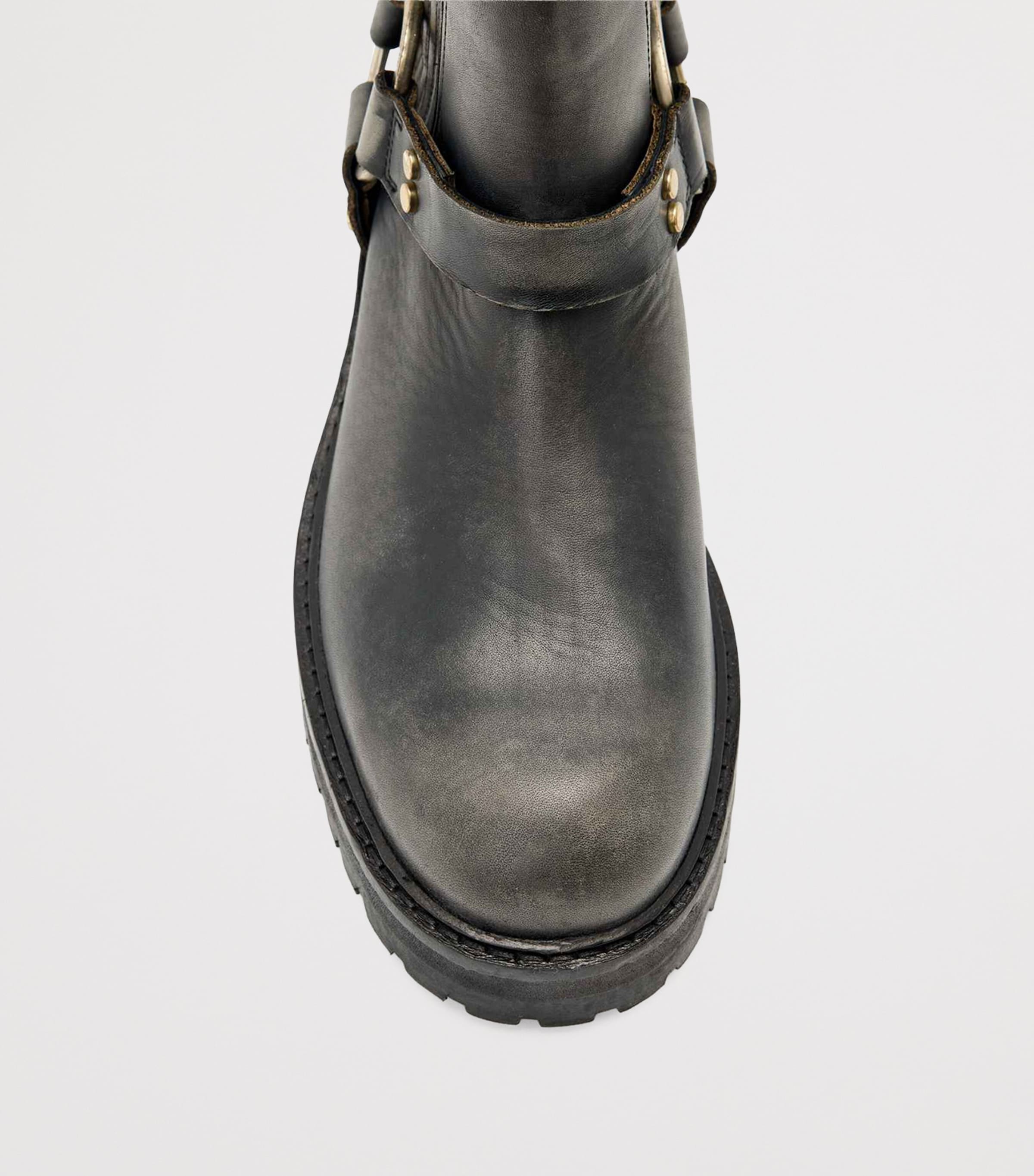 Leather Maddie Biker Boots DARK BROWN Image 3