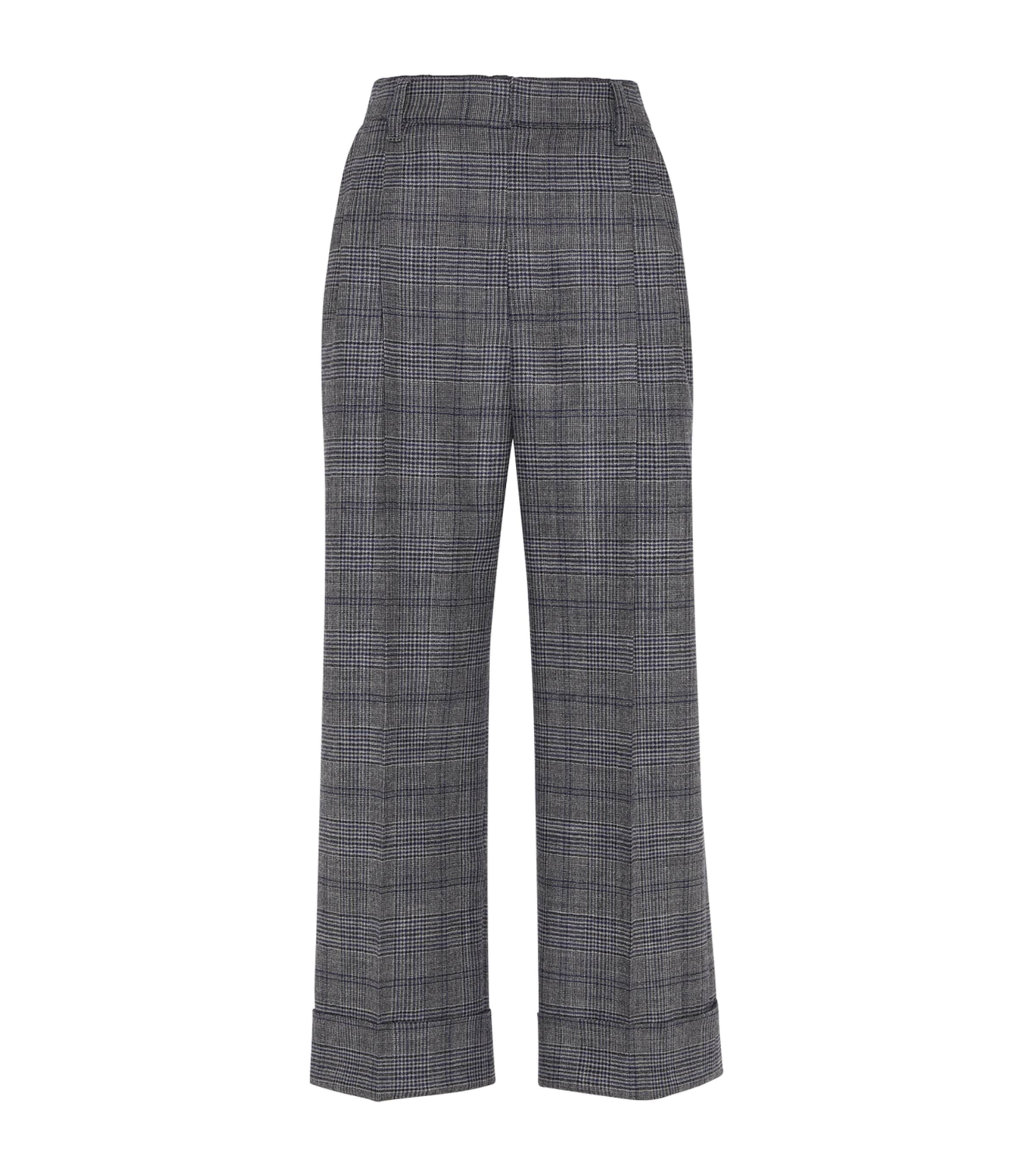 Brunello Cucinelli Front Pleated Wide Leg Trousers With Belt Loops In Gray