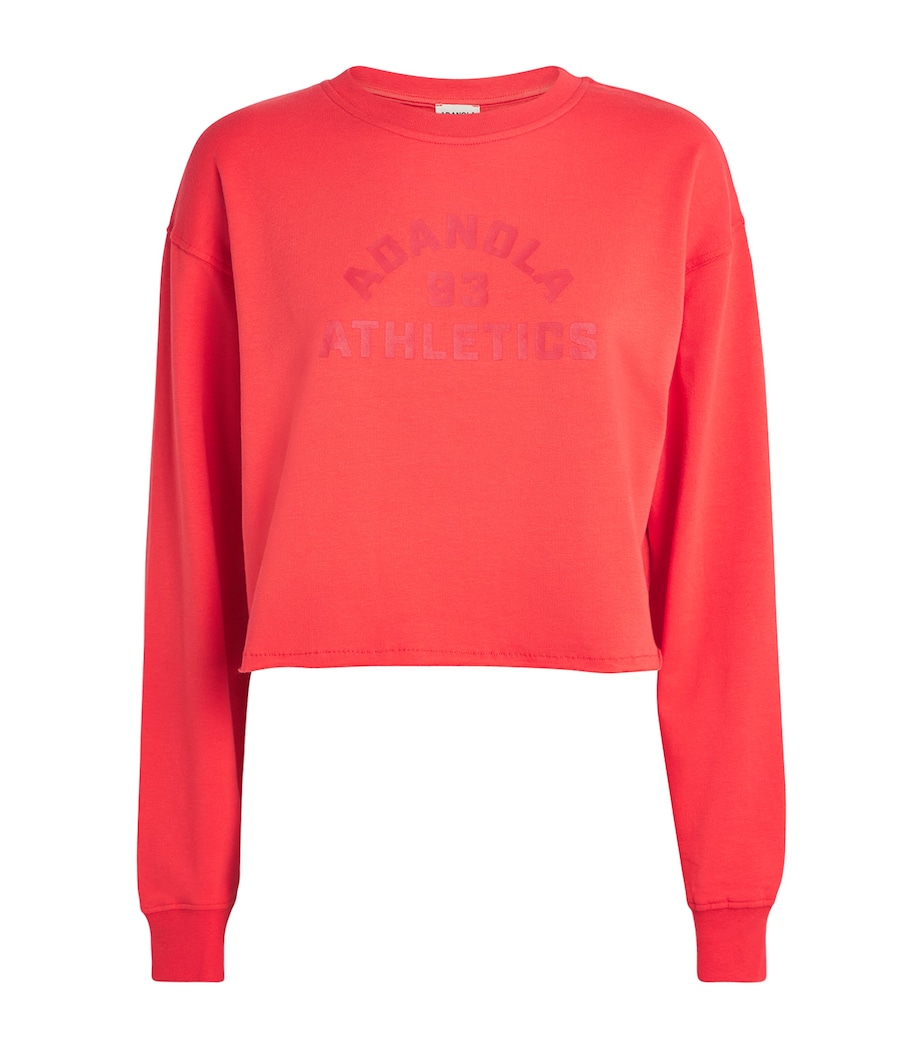 Cropped Raw-Hem Sweatshirt APPLE RED Image 1