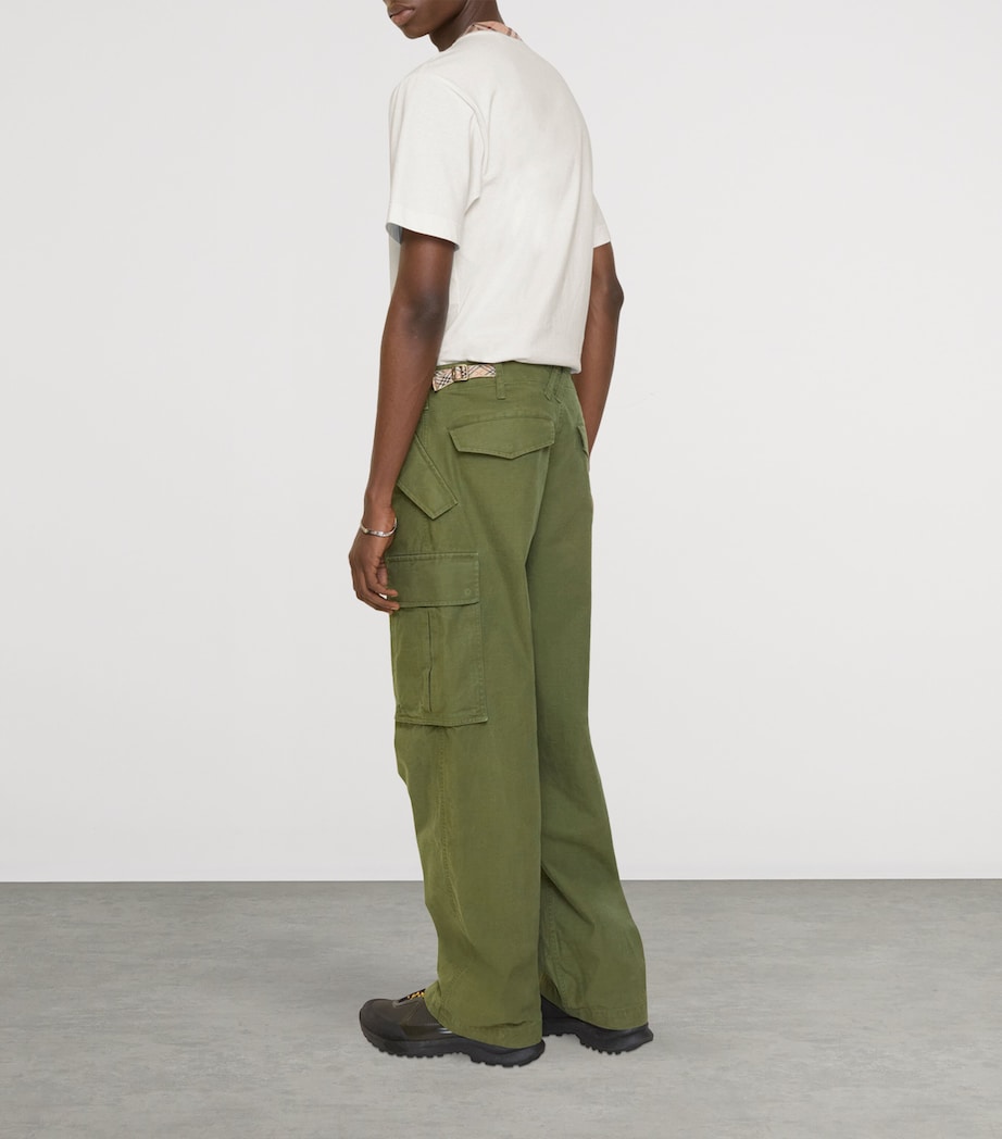 Cotton Oversized Cargo Trousers PASTURE Image 3