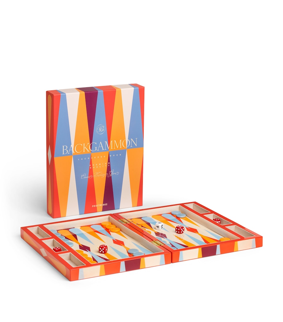 Printworks Lacquered Backgammon Set Red Image 5
