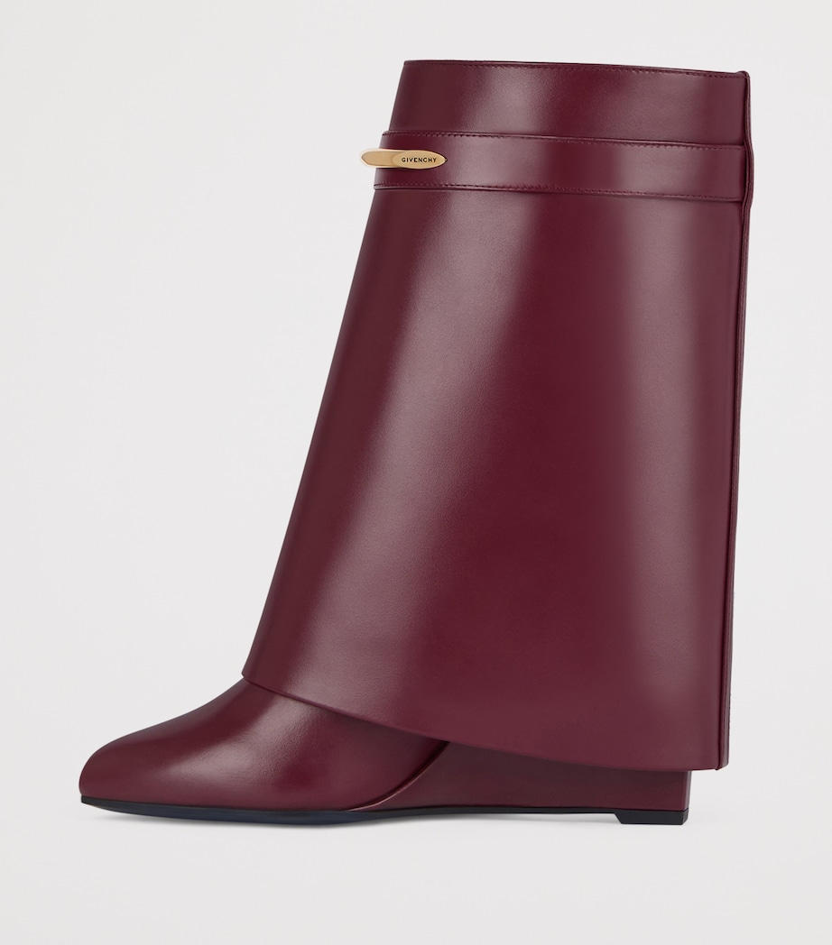 Givenchy Leather Shark Ankle Boots 95 Burgundy Image 3