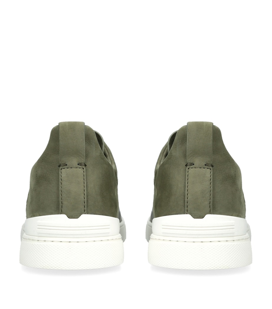 Crocodile Leather Triple Stitch SECONDSKIN Sneakers GREEN Image 2