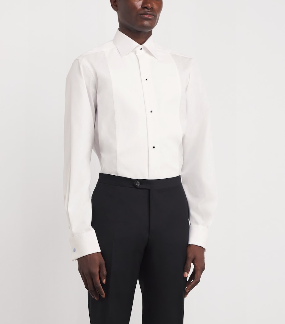 Cotton Pique-Front Shirt 00 WHITE Image 3