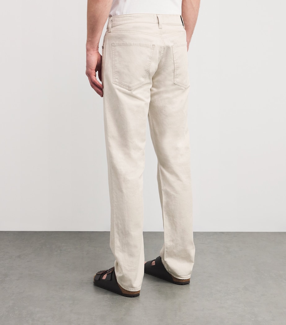 Cotton-Linen Elijah Straight Jeans NATURAL Image 4