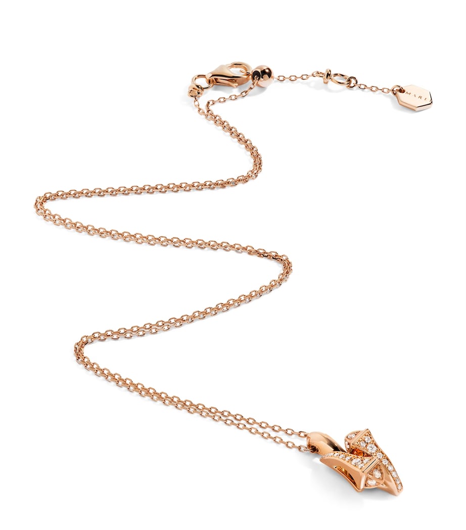 Rose Gold and Diamond Cleo Huggie Pendant Necklace ROSE GOLD Image 1