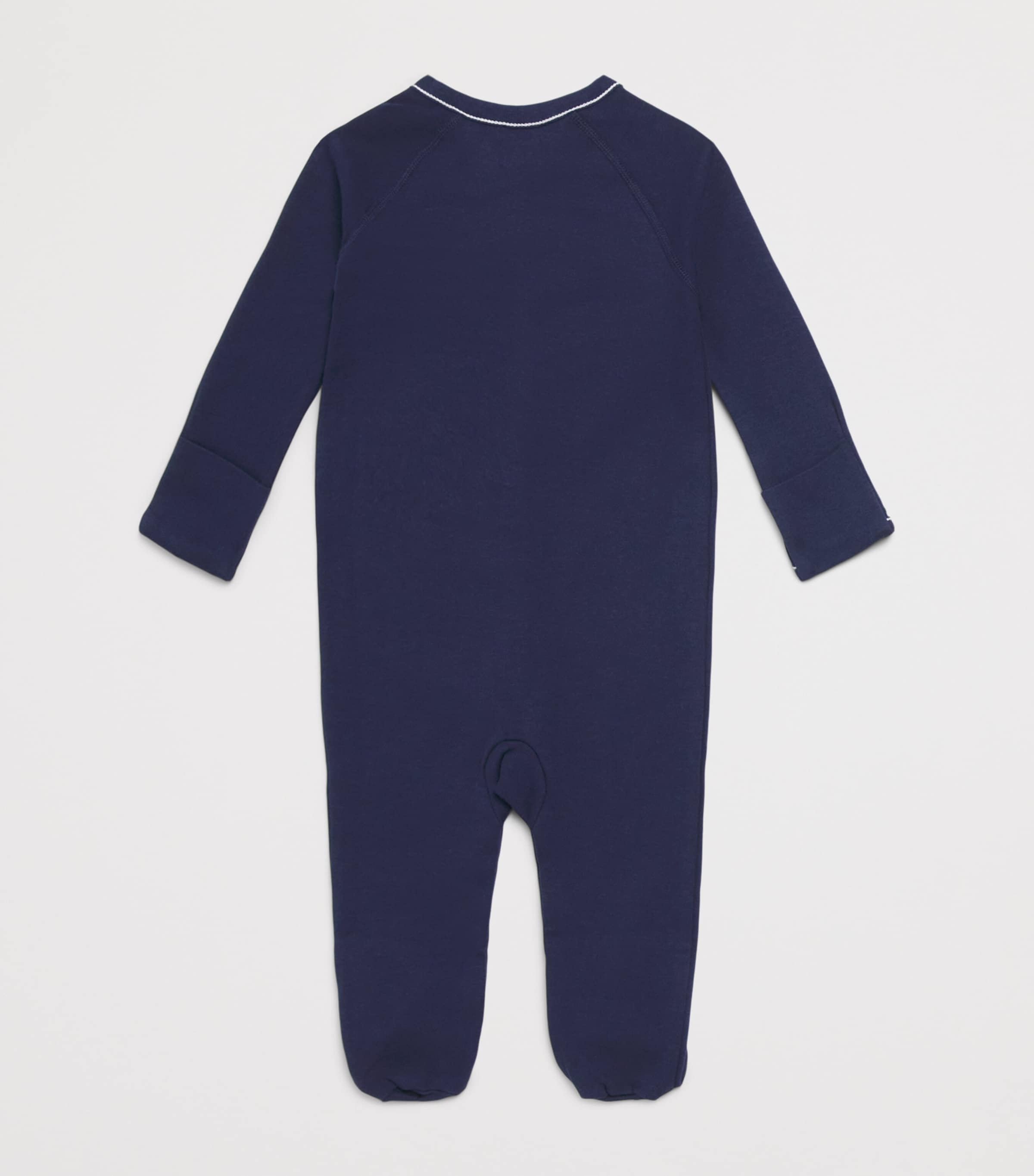 Ralph Lauren Kids Cotton Polo Pony All-In-One (0-12 Months) Refined Navy Image 2