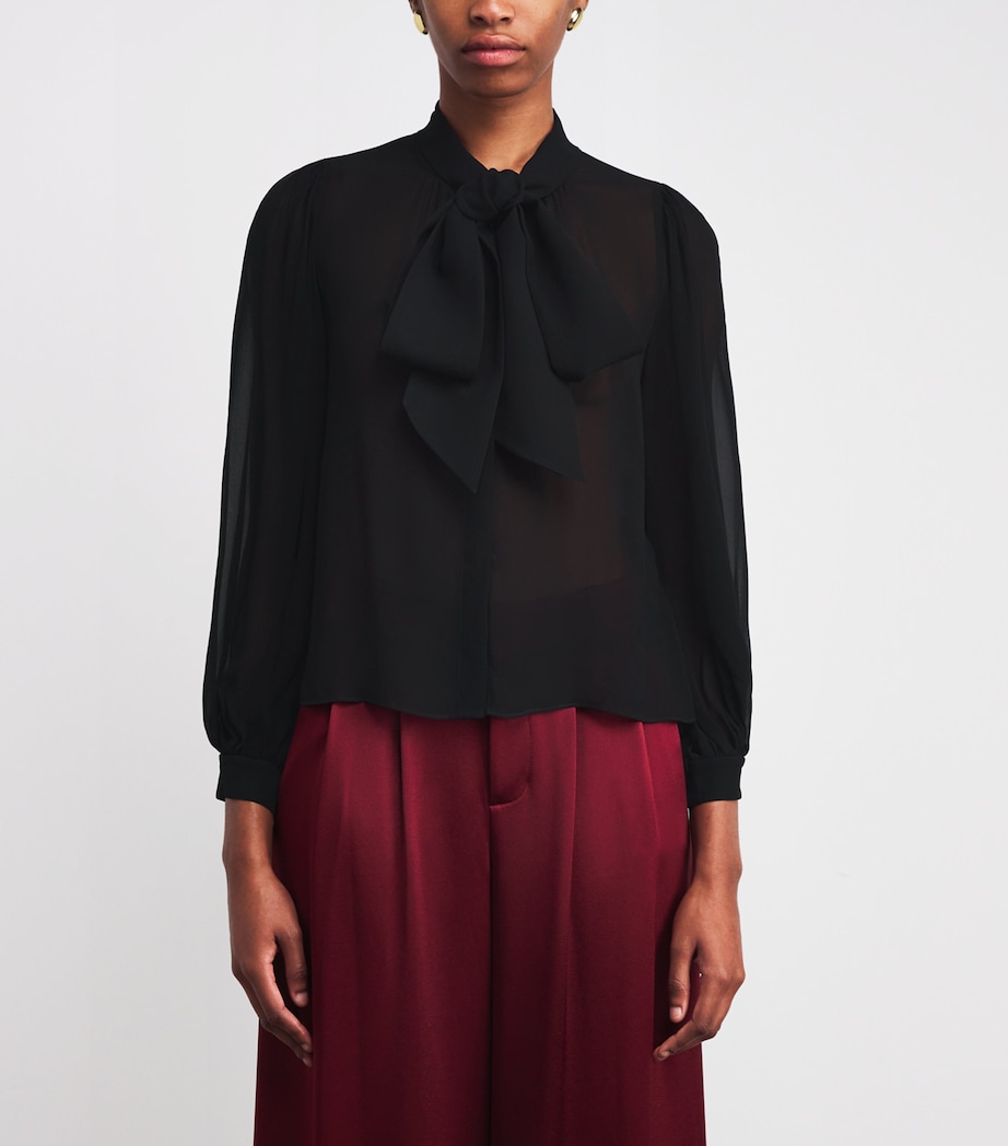 Semi-Sheer Brentley Blouse A001 BLACK Image 3