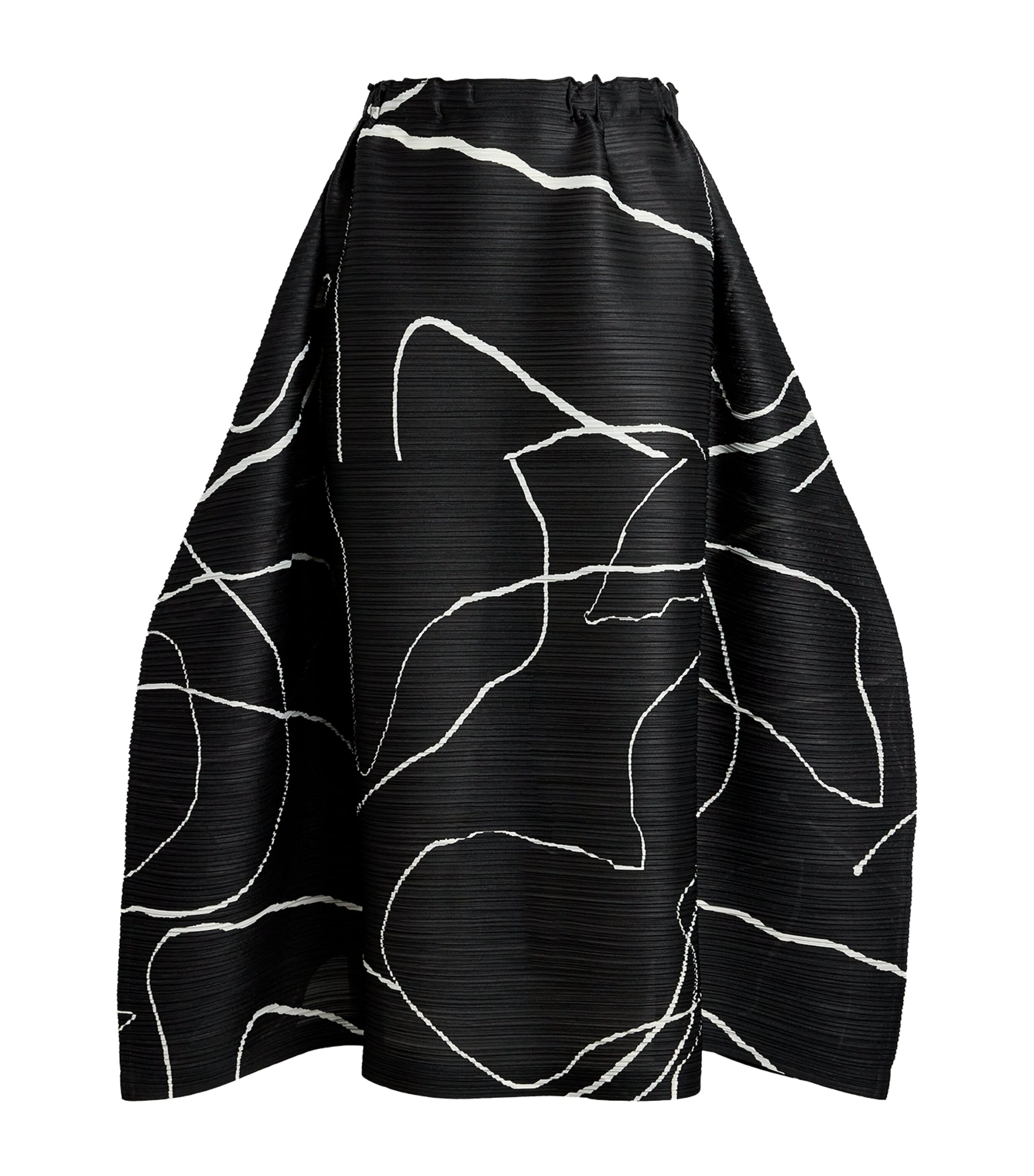 Issey Miyake Printed Pause Midi Skirt In Black