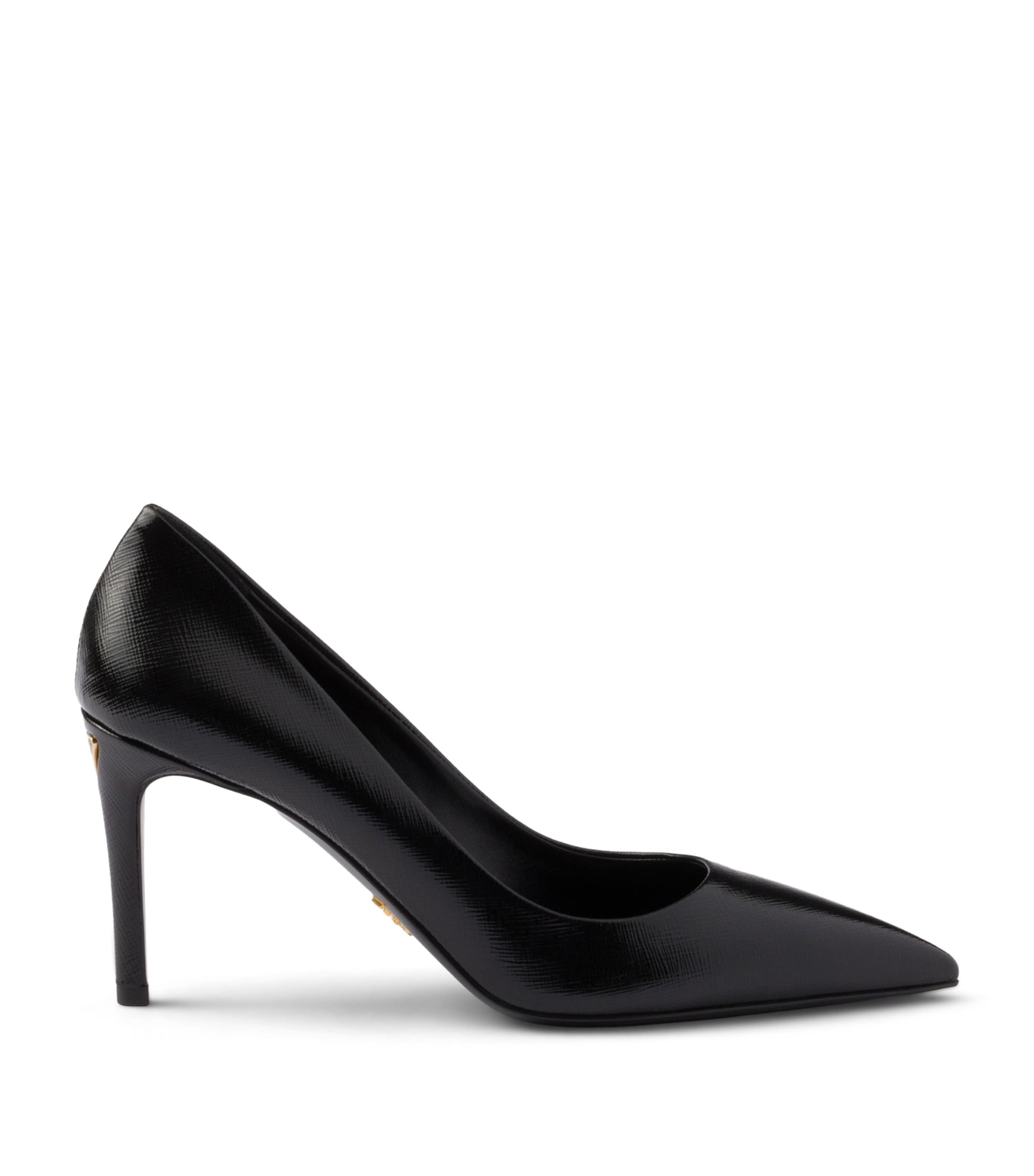 Prada Patent Saffiano Leather Pumps 85 Black Image 1