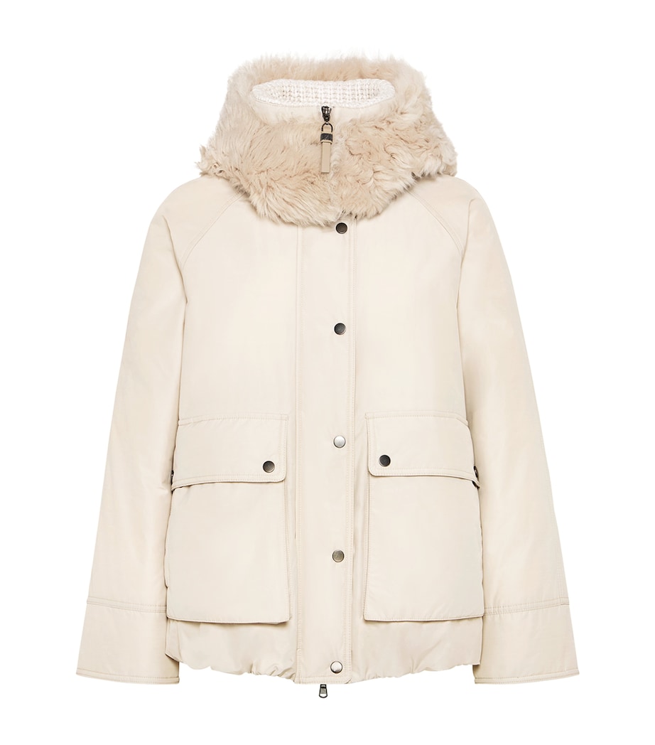 Shearling-Hood Down Parka C7958 Image 1