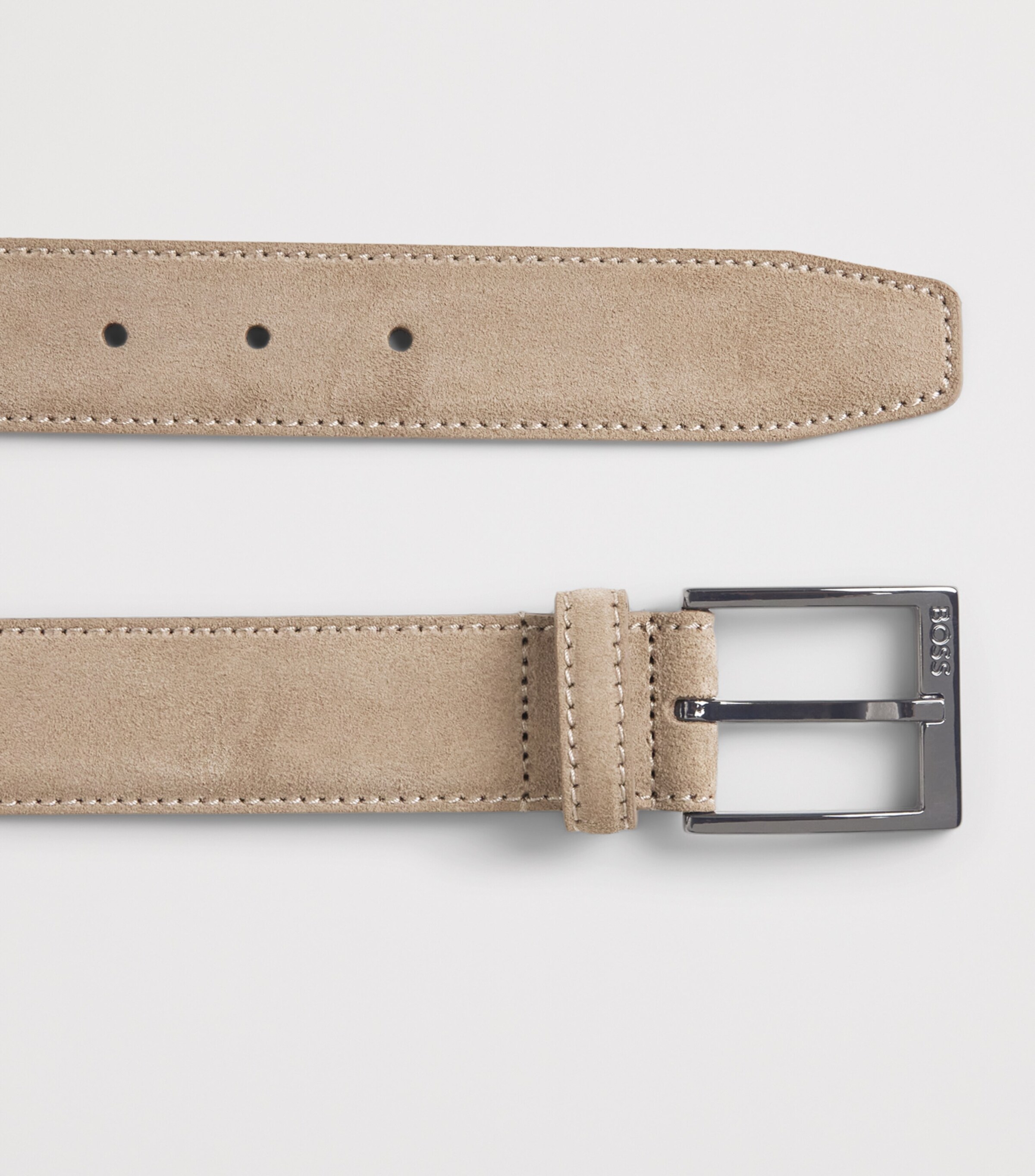 BOSS Suede Elloy Belt Medium Beige Image 3