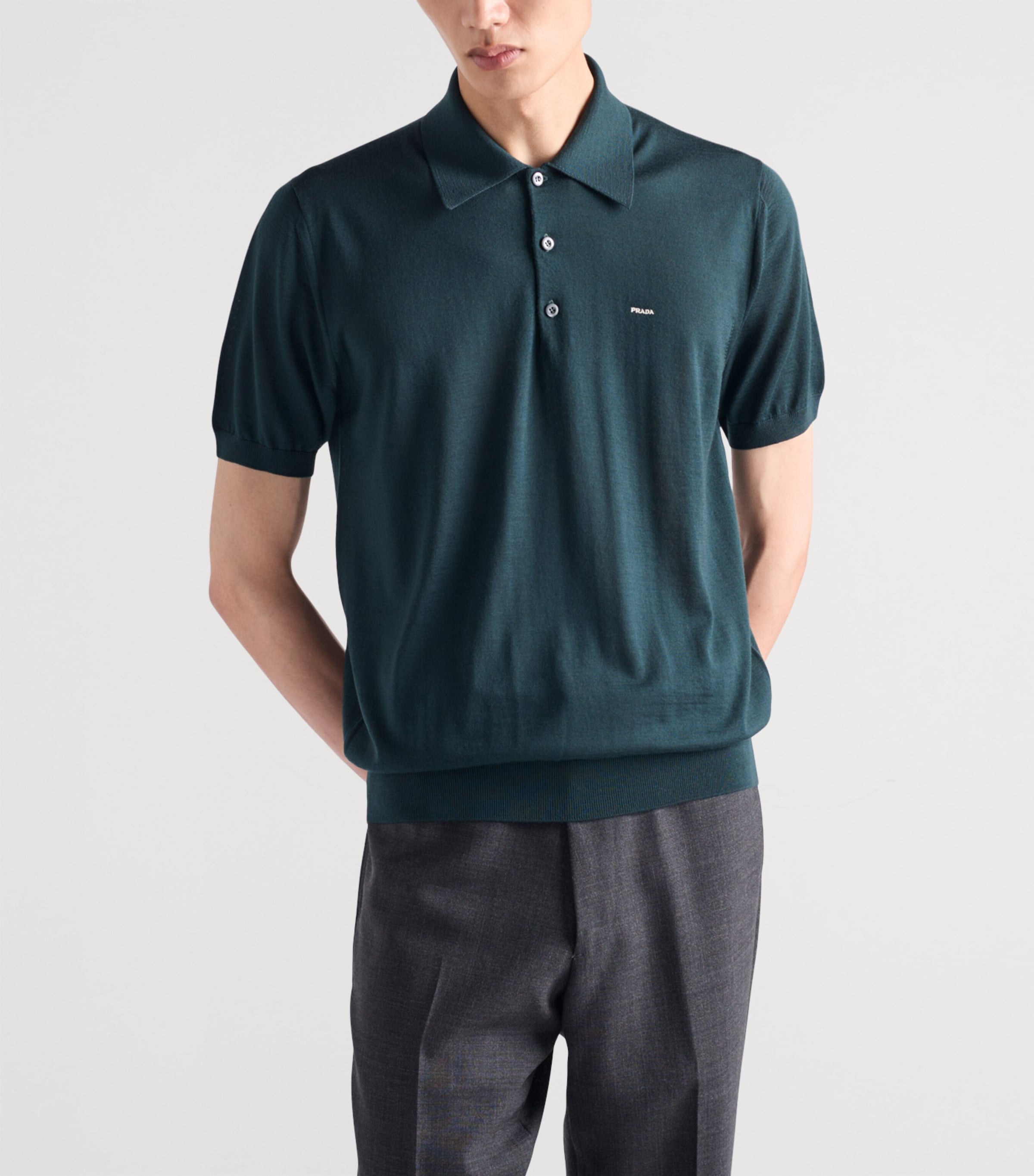 Superfine Wool Polo Shirt F0422 Image 3