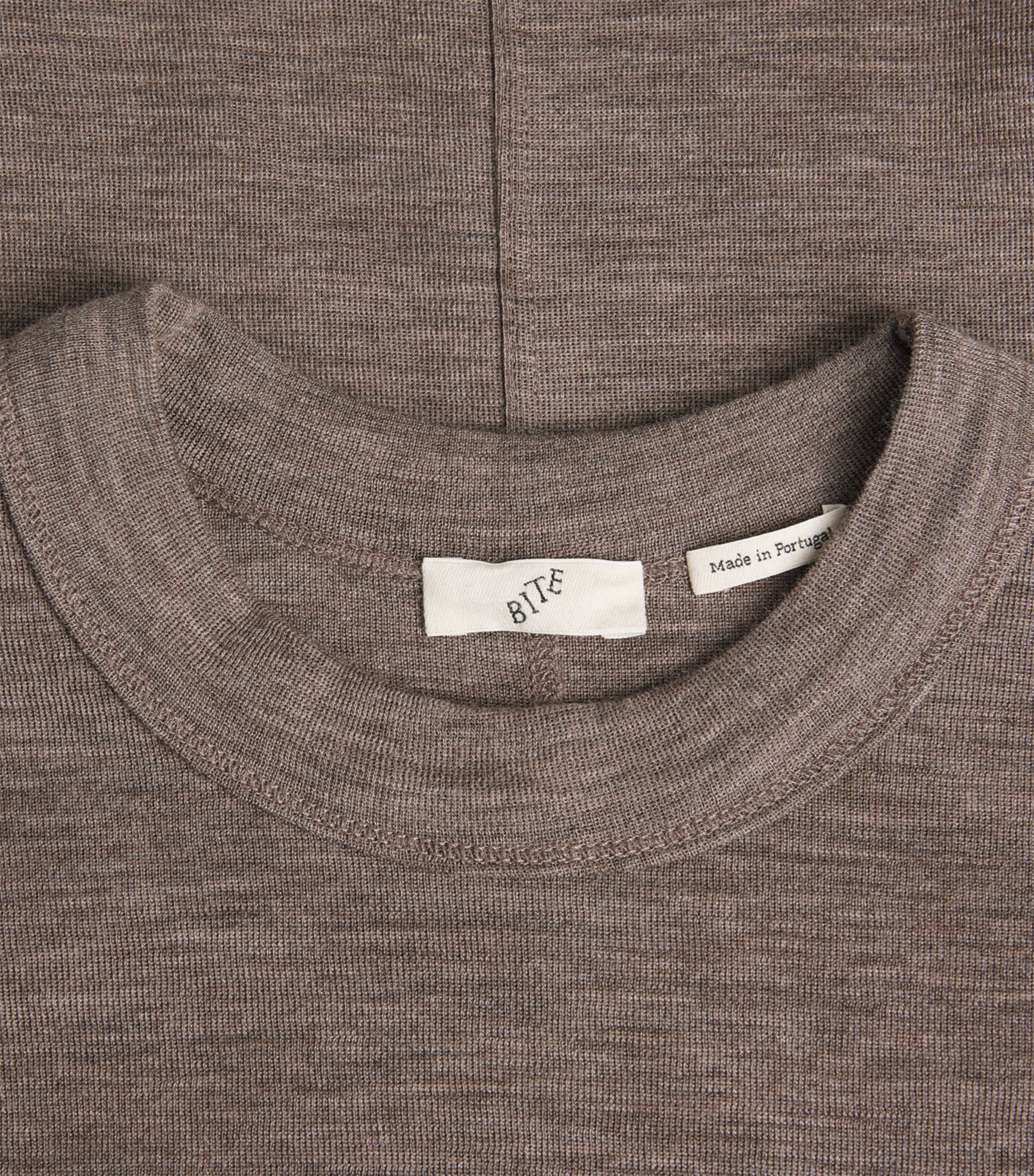 BITE Studios Womens Merino Wool Long-Sleeve T-Shirt Quartz Melange Image 6