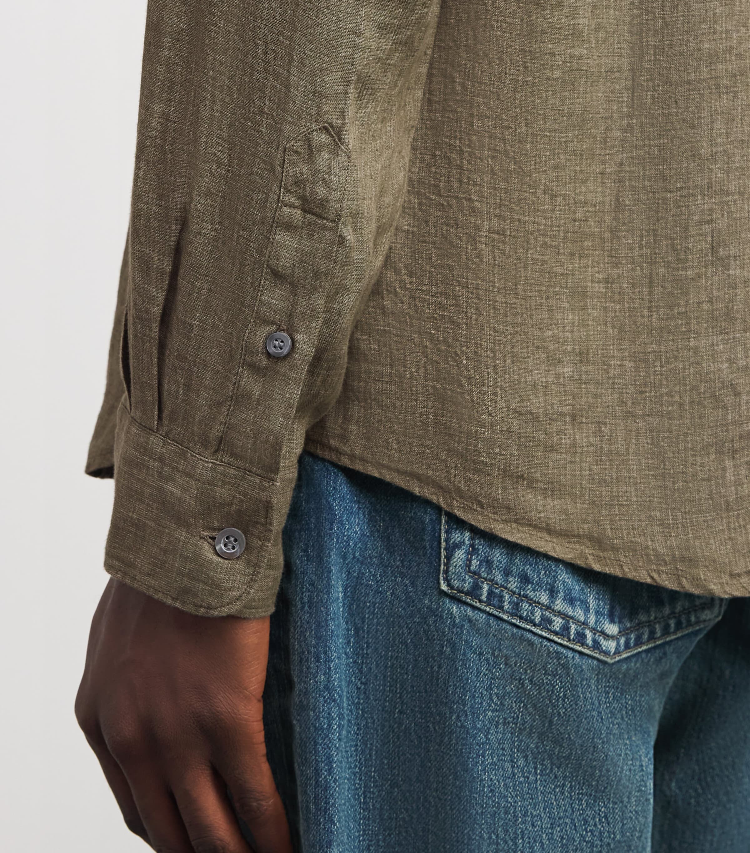 Linen Shirt GNIJ-DUSK GREEN Image 6