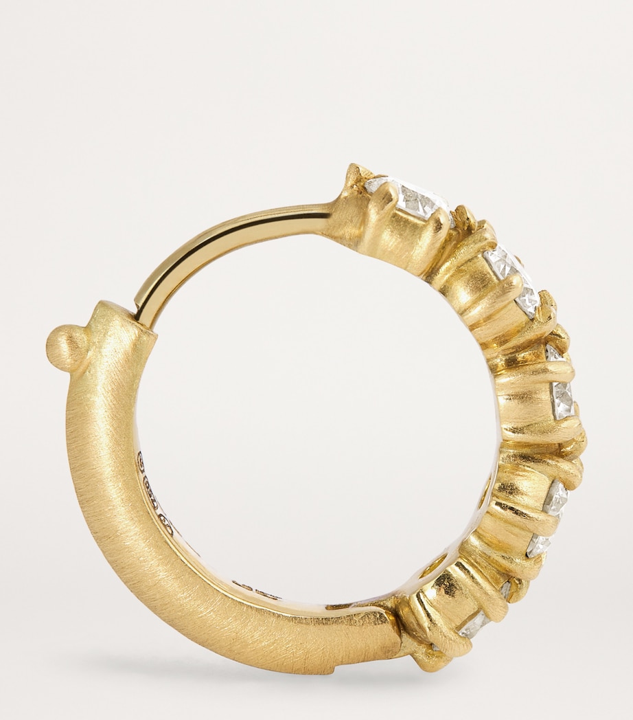 Yellow Gold and Diamond Catherine Huggie Earrings YELLOW GOLD Image 4