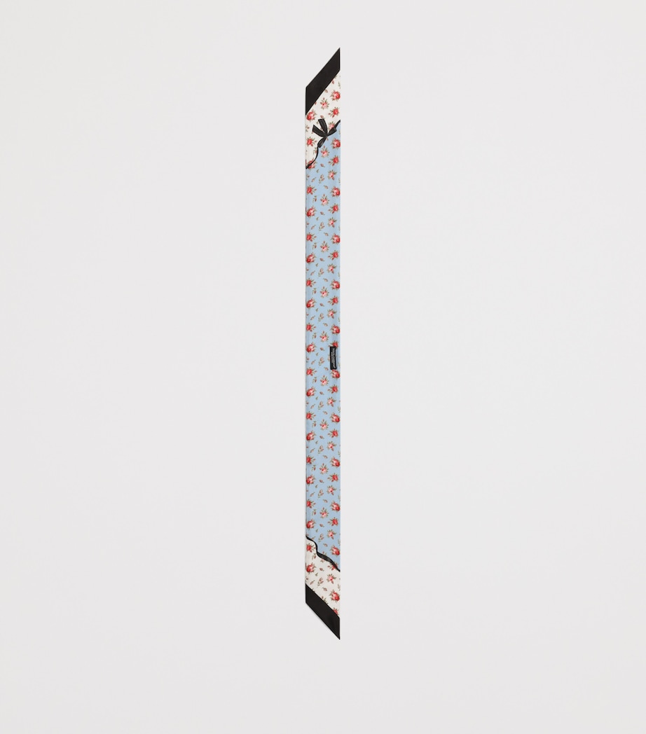 Dolce&Gabbana Silk Floral Skinny Scarf Rose Image 2