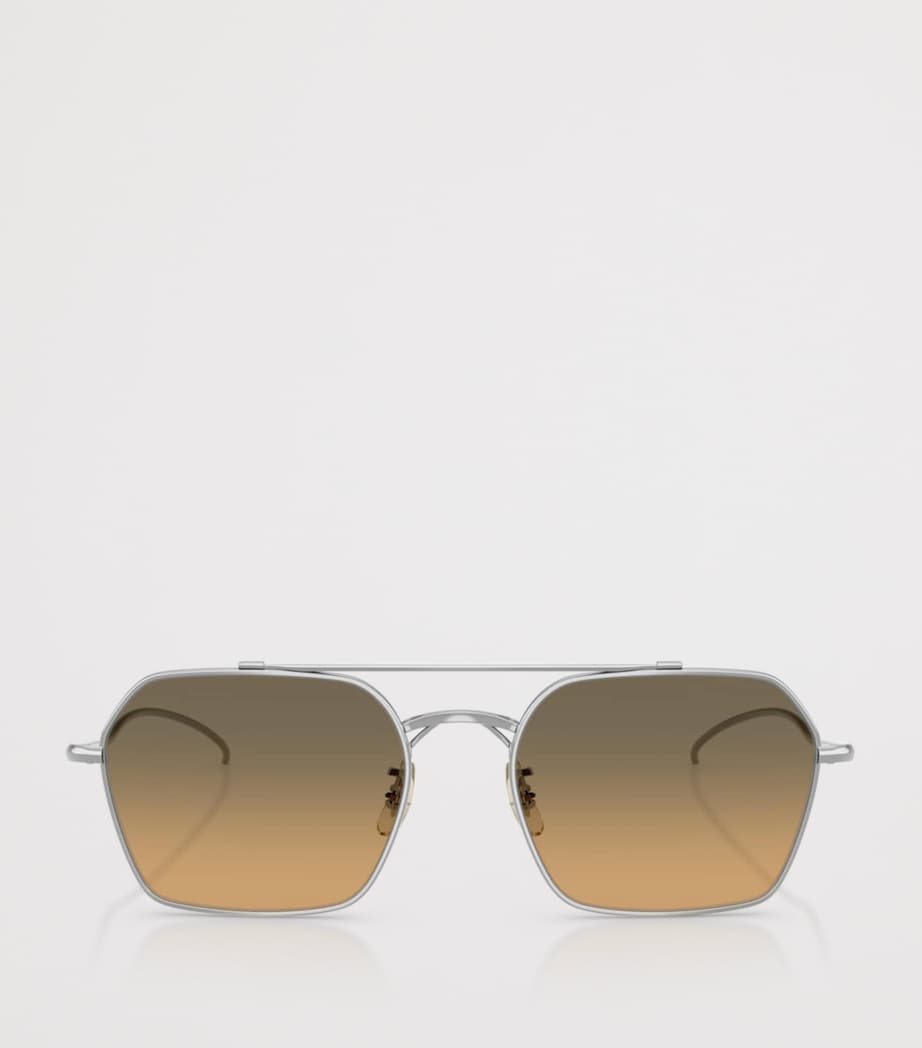 Oliver Peoples Titanium TK-15 Square Sunglasses Silver Image 8