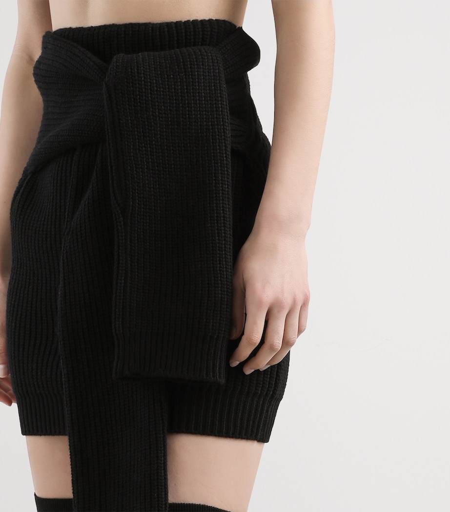 Virgin Wool Mini Skirt N0000-BLACK Image 5