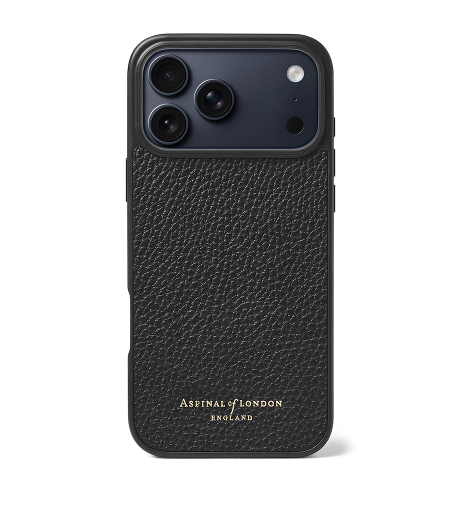 Grained Leather iPhone 17 Pro Case BLACK Image 1