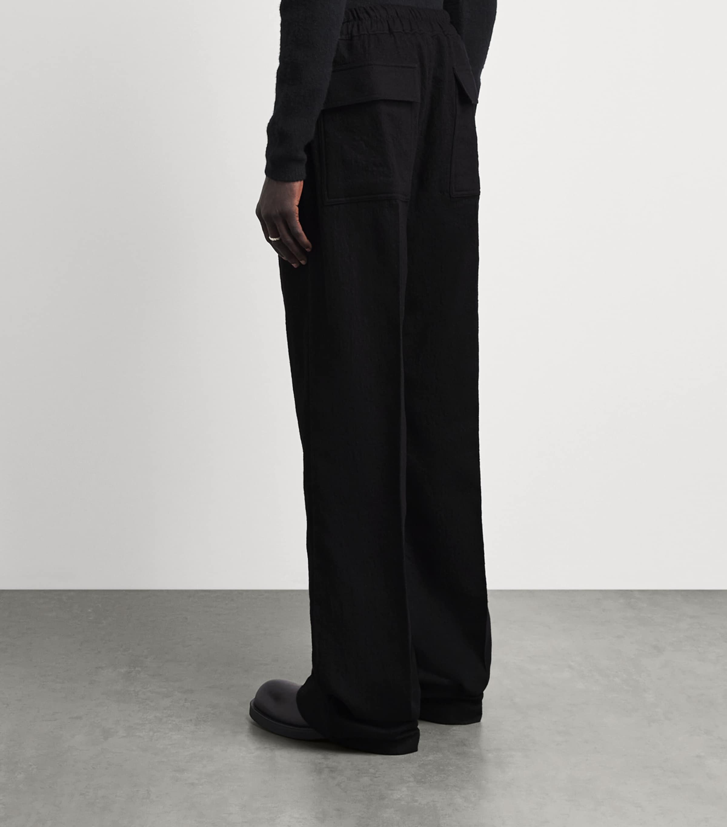 Rick Owens Mens Cotton-Wool Dietrich Sweatpants Black Image 5