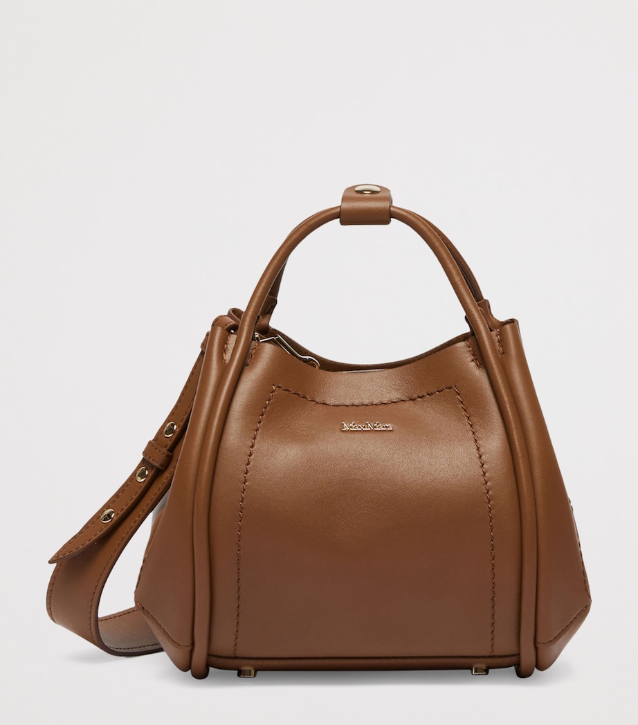 Extra-Small Leather Marine Top-Handle Bag BROWN BRONZE Image 4