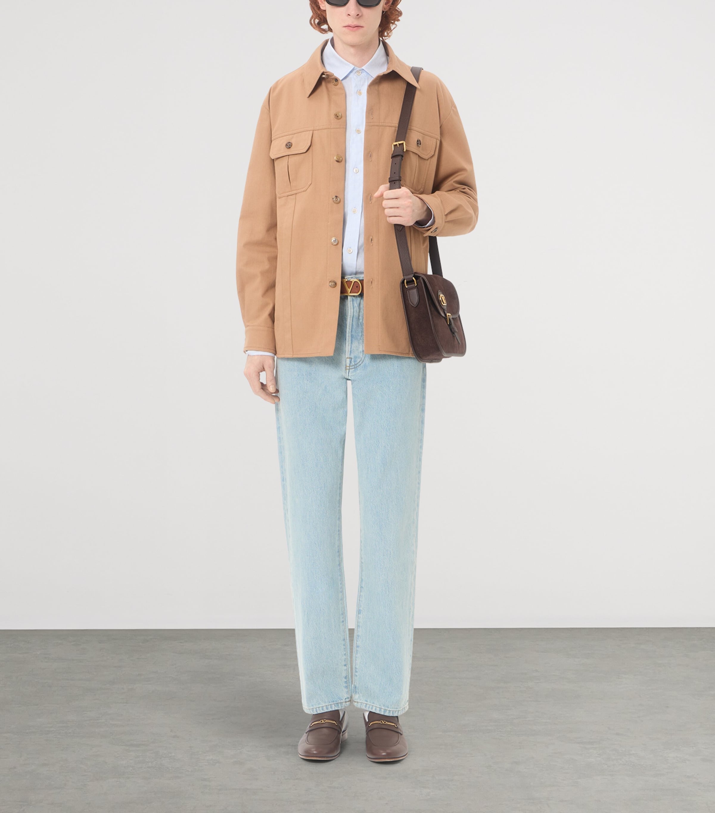Valentino Mens Linen VLogo Embroidery Shirt Image 2