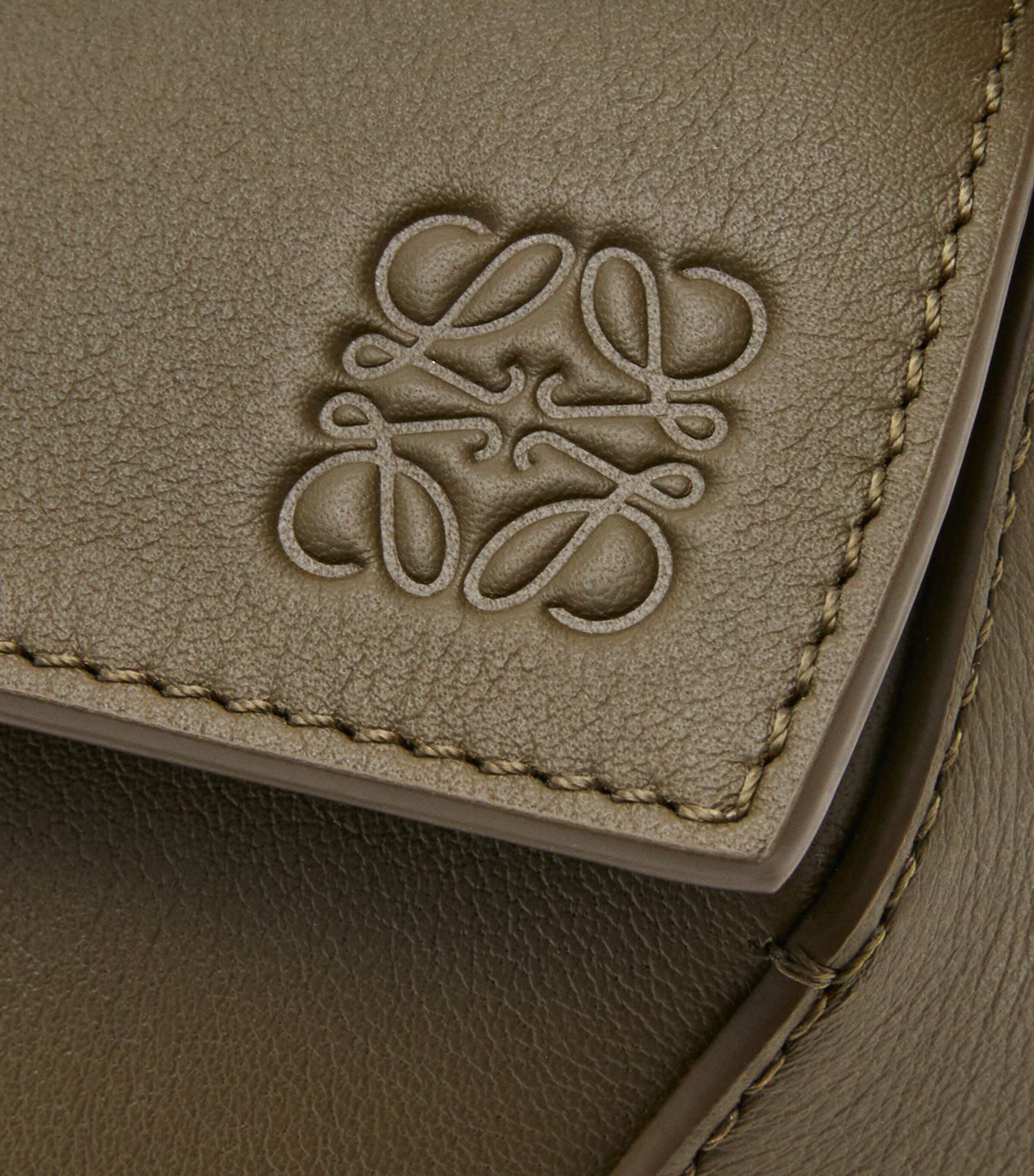 Small Leather Puzzle Edge Top-Handle Bag DARK KHAKI GREEN Image 9