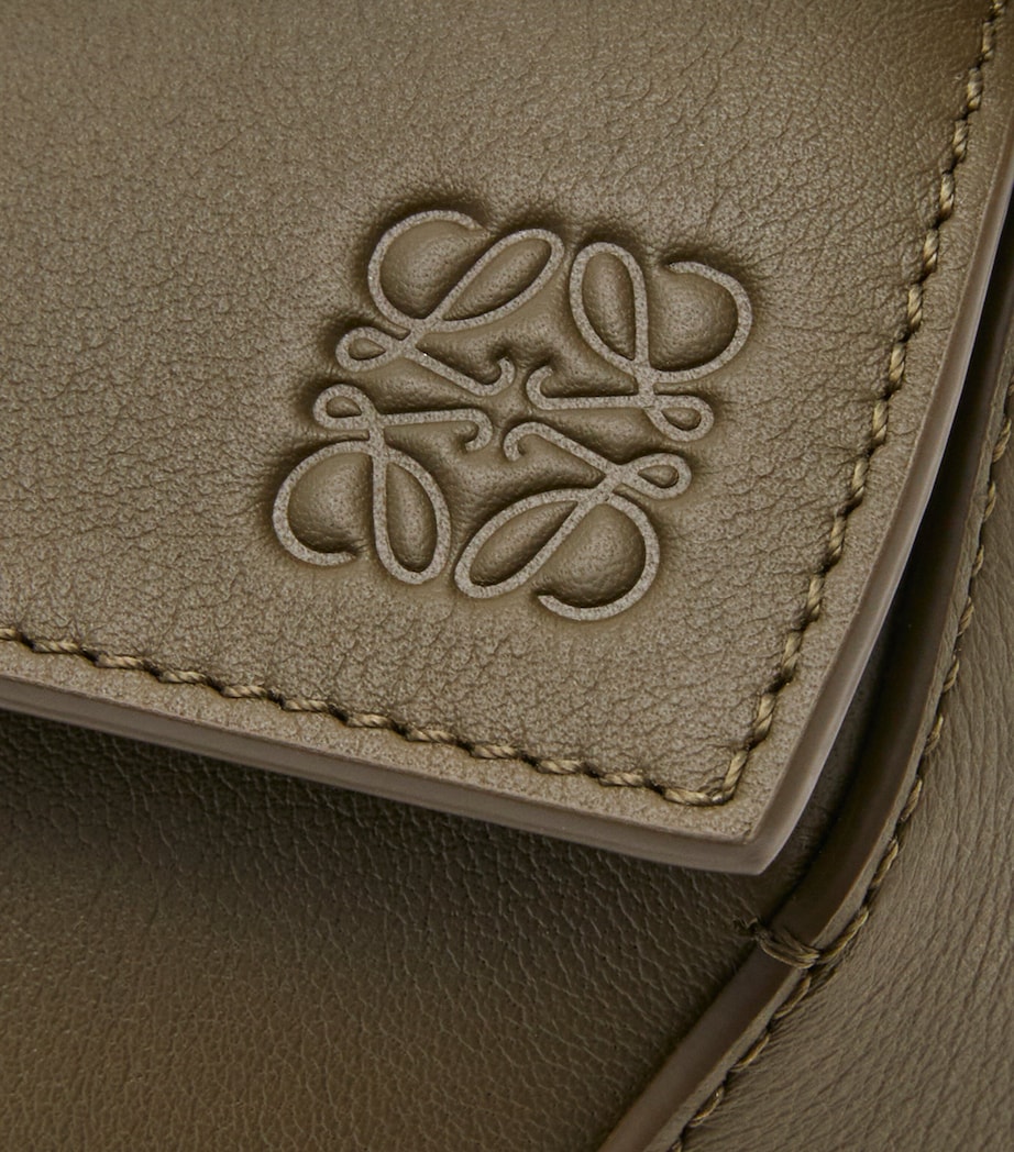 Small Leather Puzzle Edge Top-Handle Bag DARK KHAKI GREEN Image 9