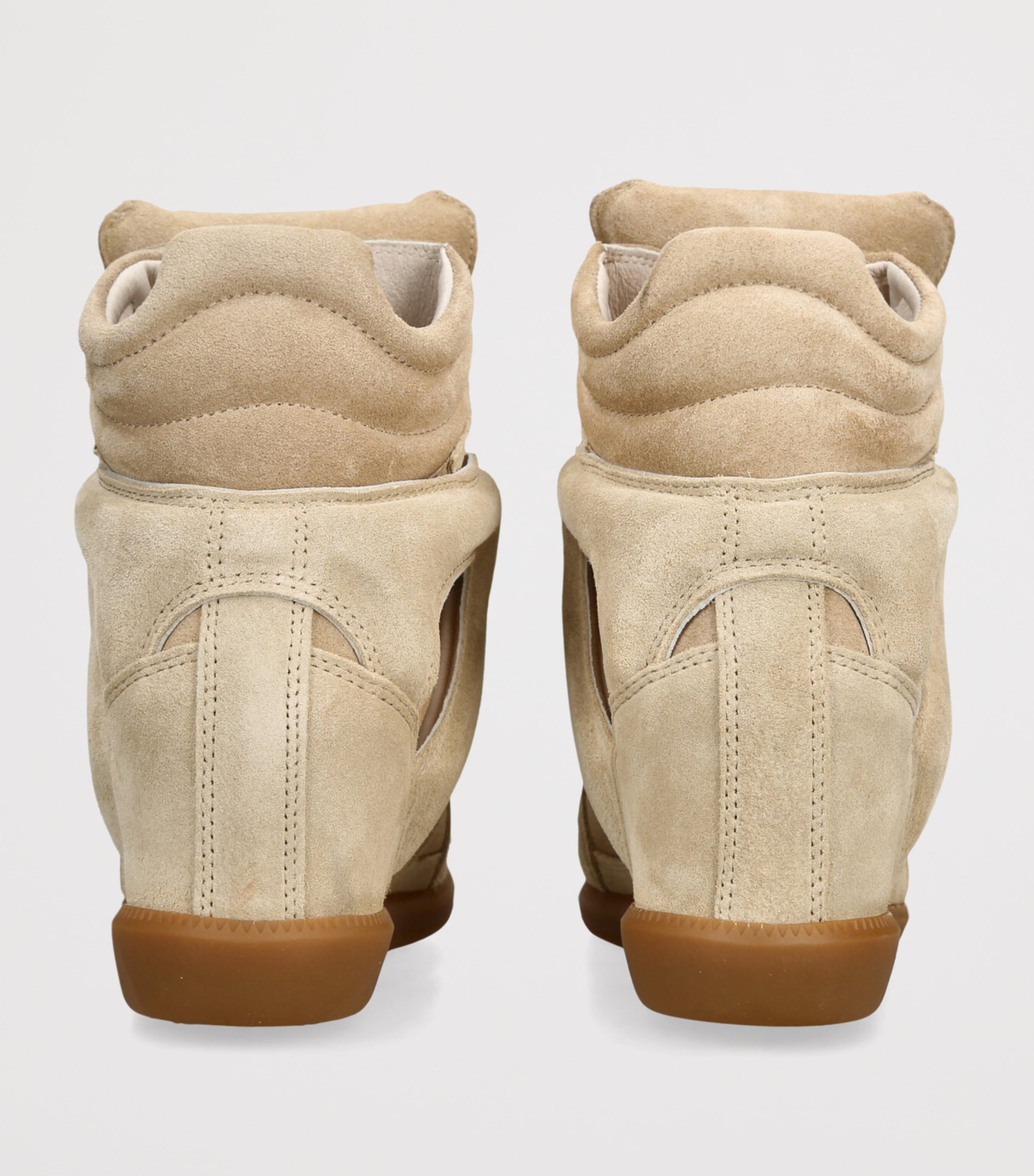 Isabel Marant Suede Bekett Wedge Sneakers 50 Beige Image 2