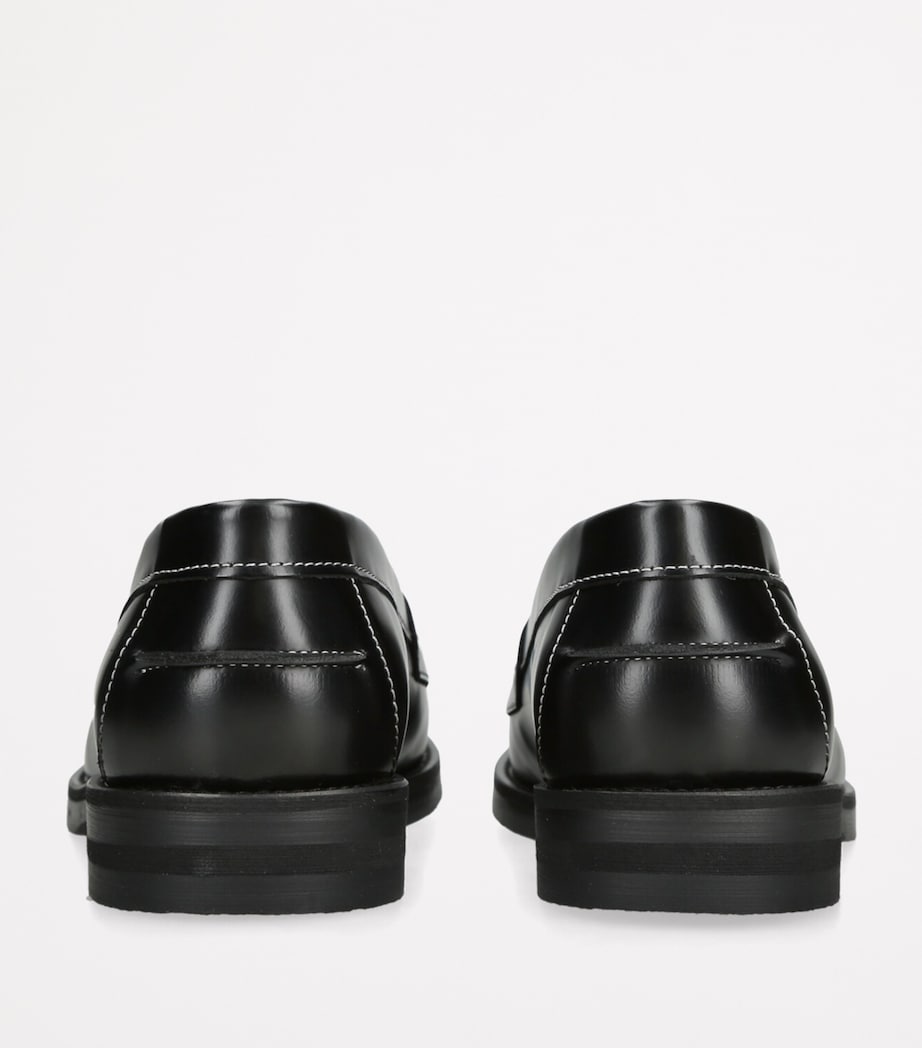 DUKE & DEXTER Leather Kiss Wilde Penny Loafers Blk/white Image 2