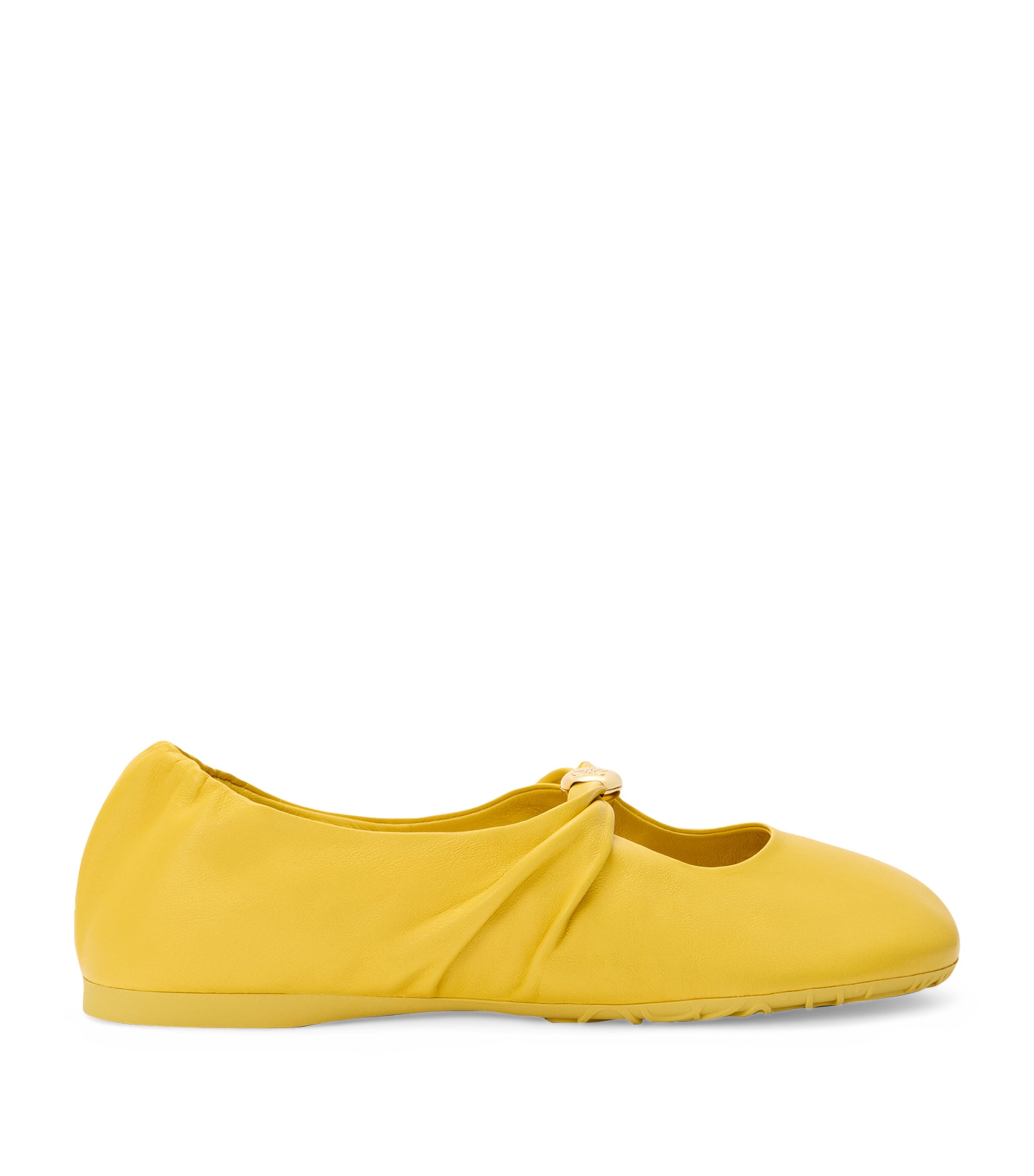 Loewe Lambskin Pebble Soft Ballet Flats In Yellow