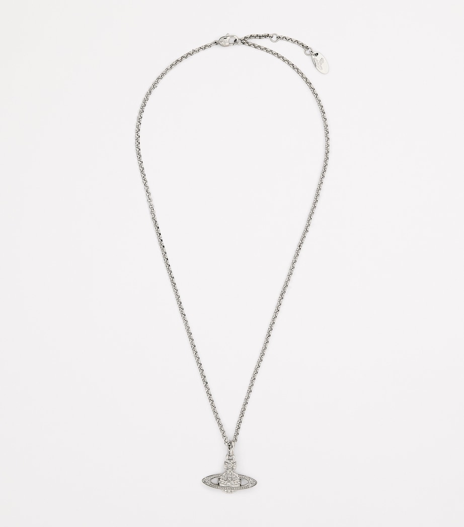 Mini Bas Relief Orb Necklace P116 PLATNUM CRYSTAL Image 3