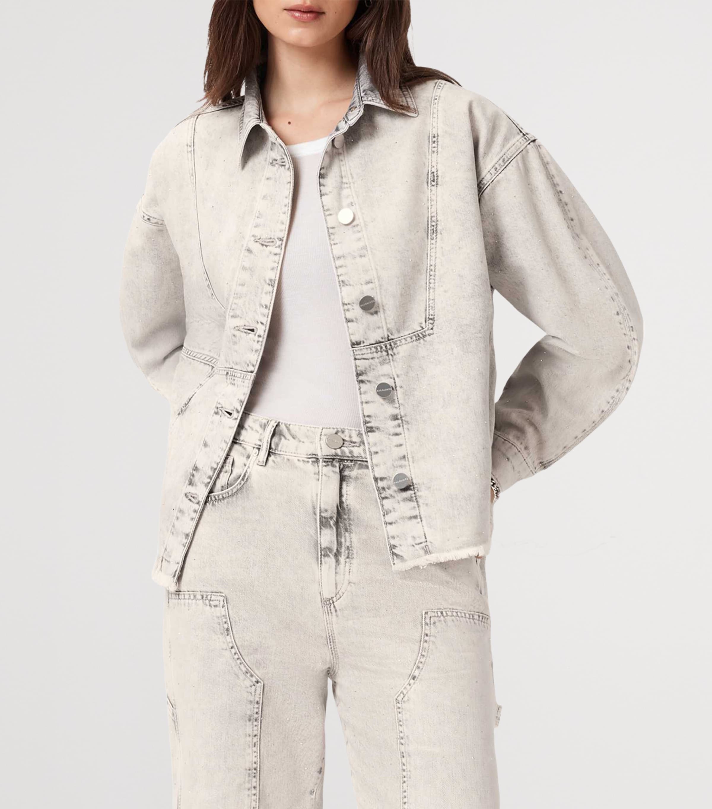 Denim Hettie Shacket SNOW GREY Image 5